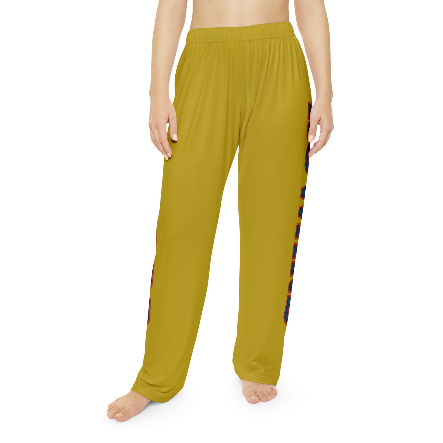 Howard-Inspired Women’s Pajama Pants | HBCU Lounge Bottoms/ Gold