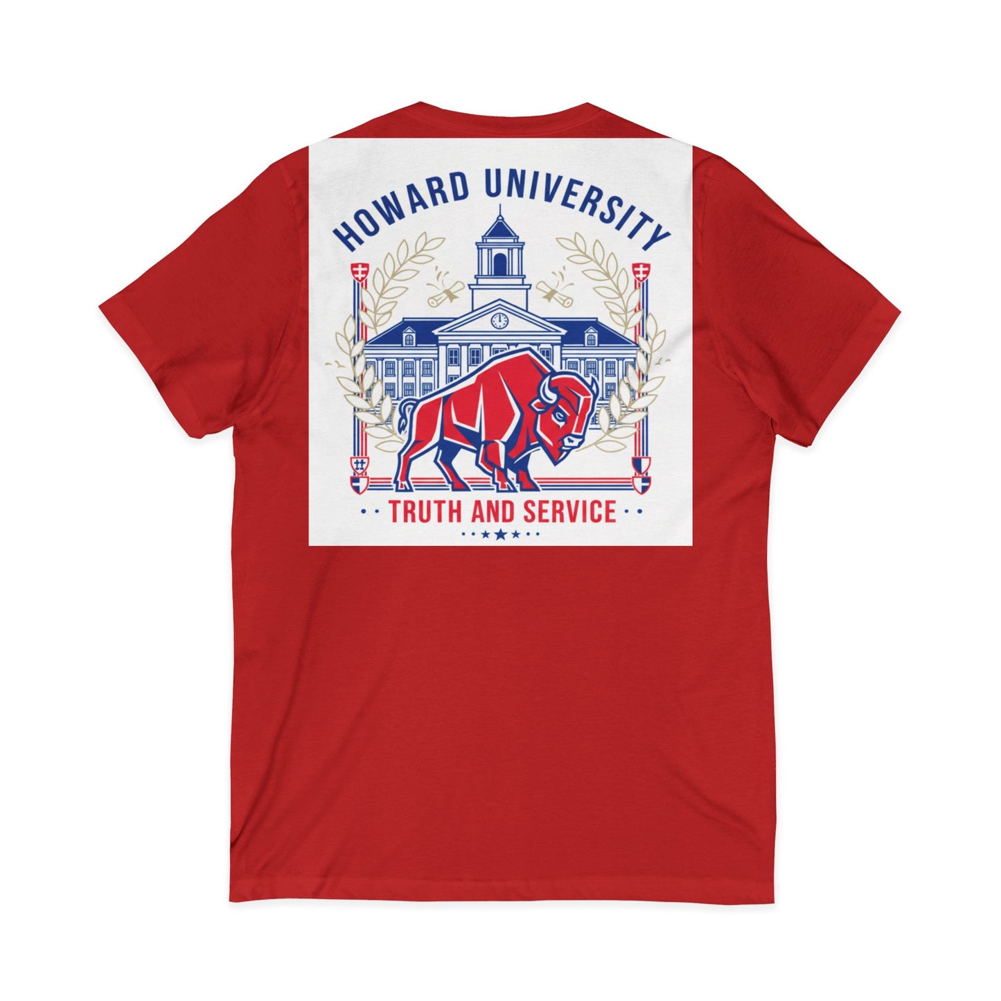 Howard University/ Truth and Service Unisex V-Neck T-Shirt 4