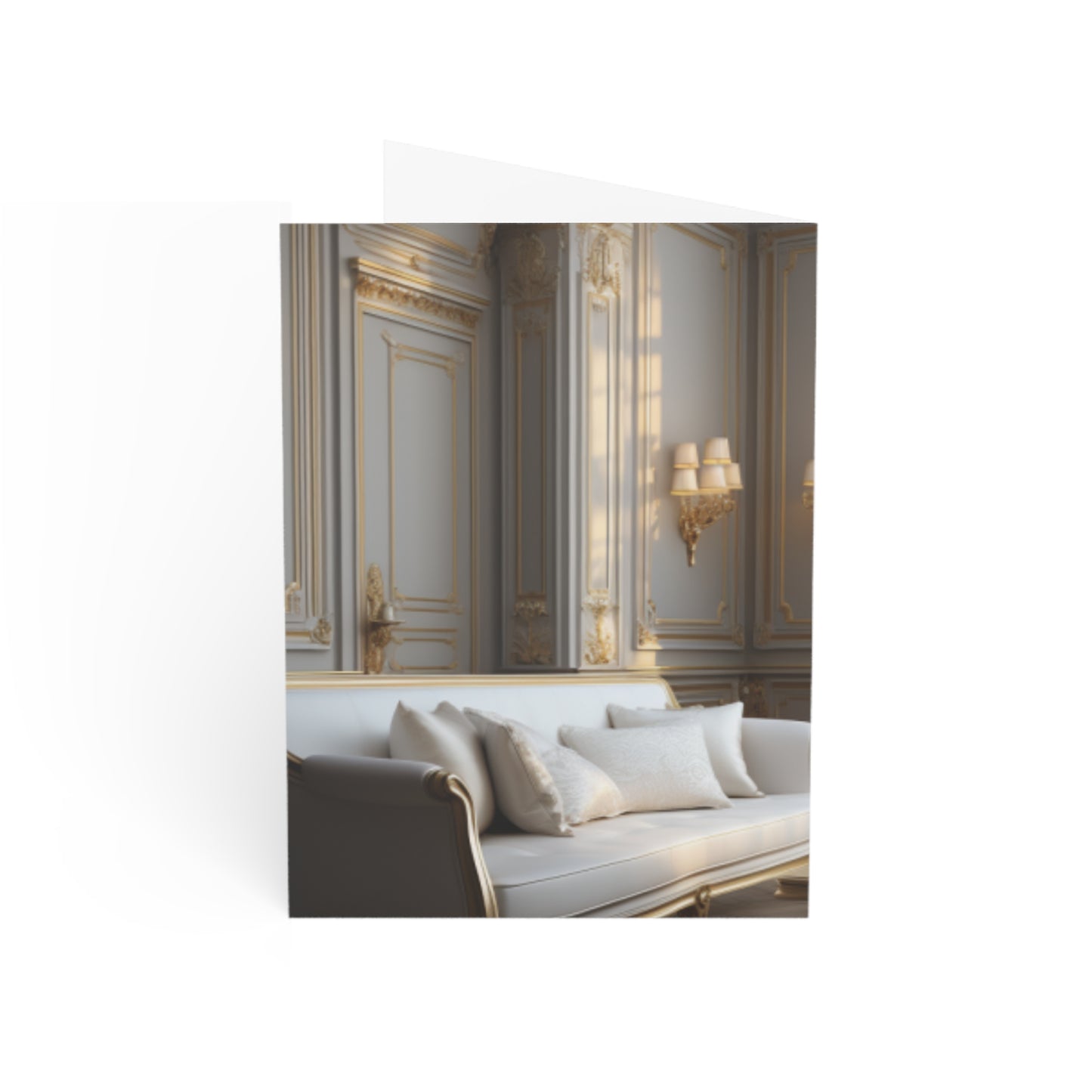 Elegance in Gold & White Christmas Notecards (1, 10, 30, and 50pcs)