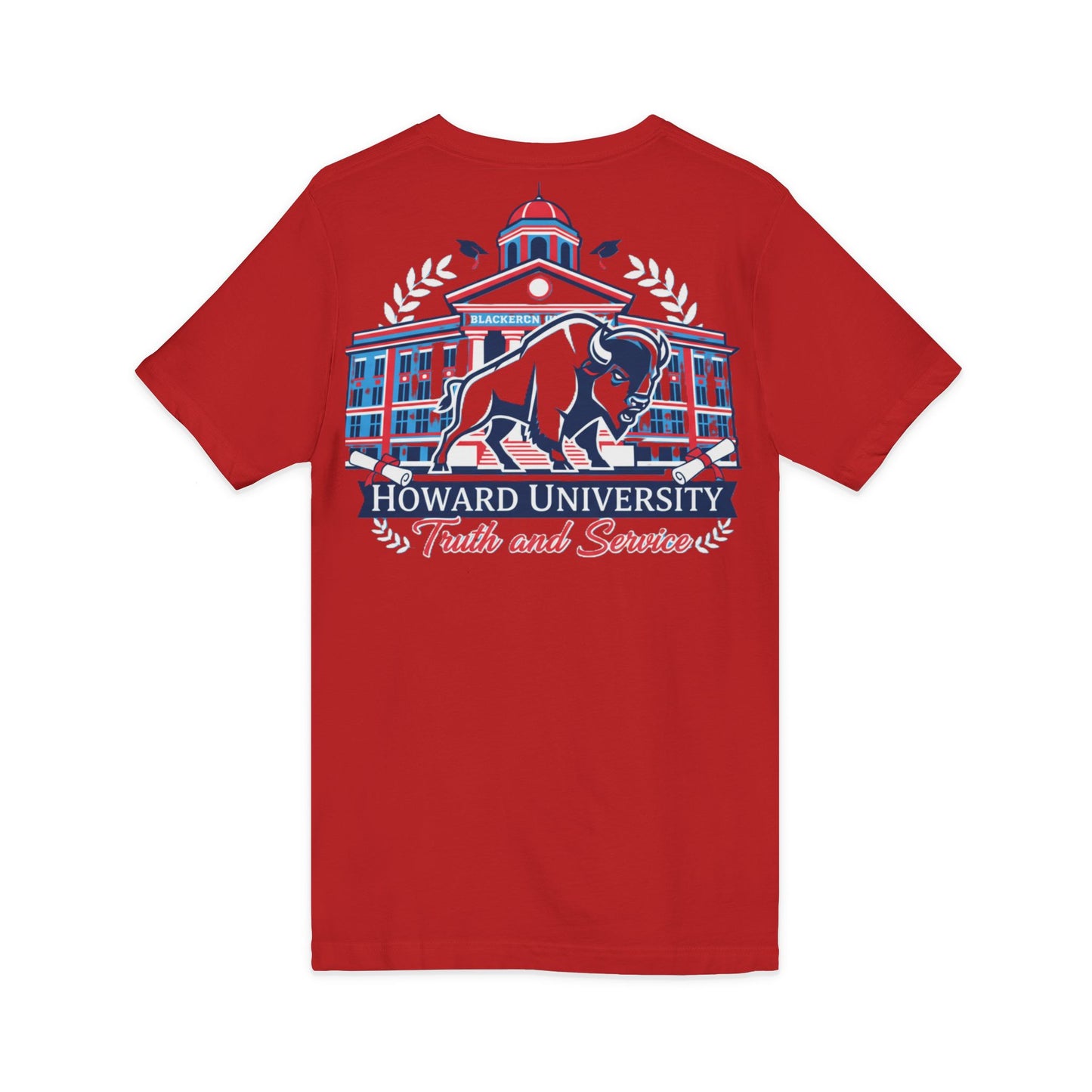 Howard University/ Truth and Service Unisex V-Neck T-Shirt 8