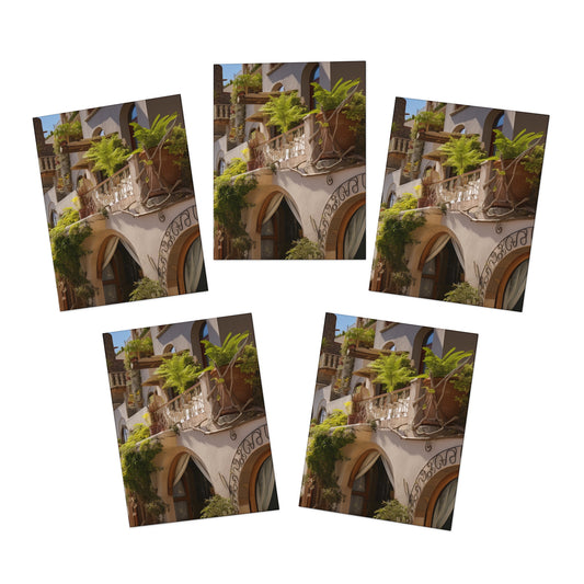 Italian Hillside Scene Design Note Cards (5-Pack)