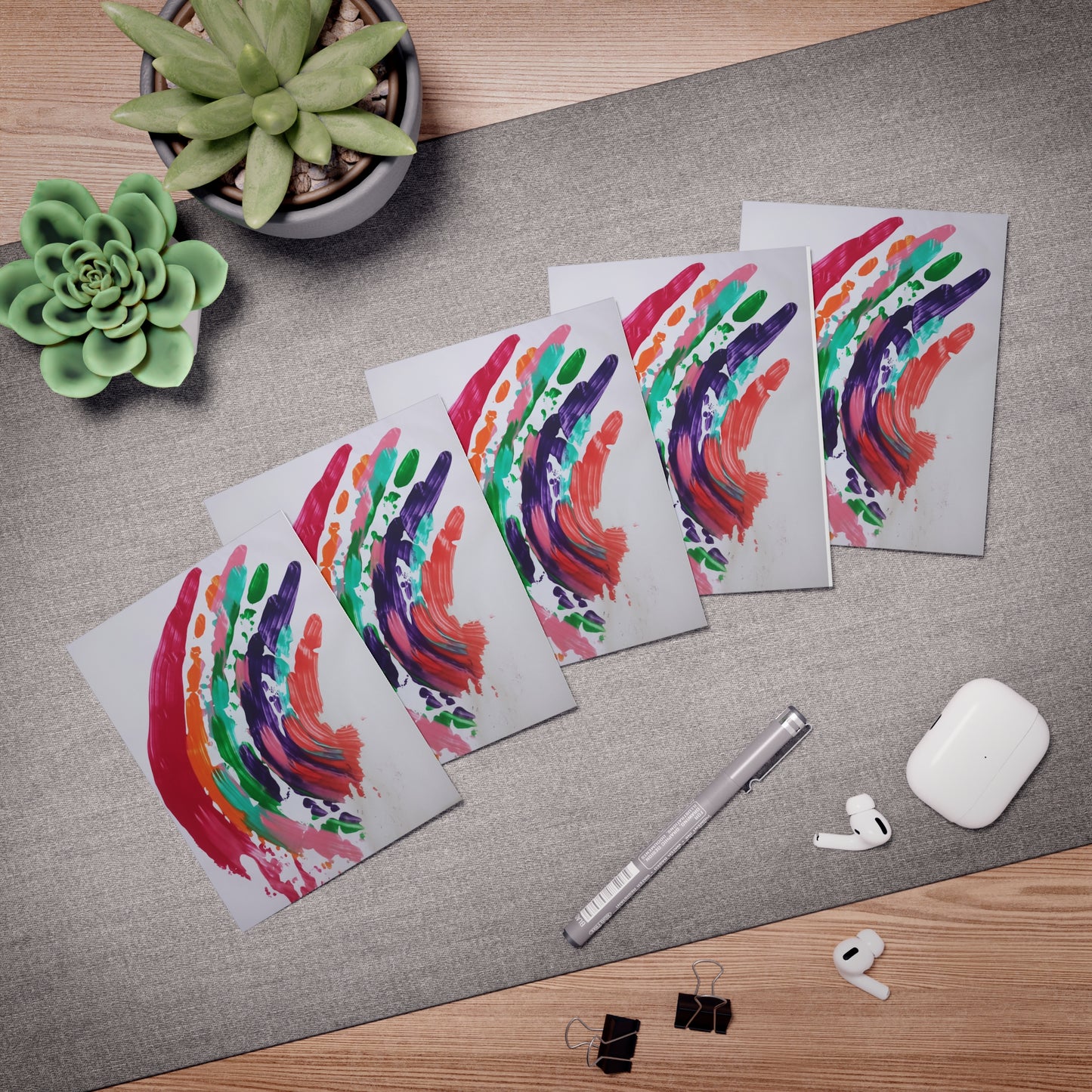Elegance in Ink:  Abstract Art Note Card Set(5-Pack)