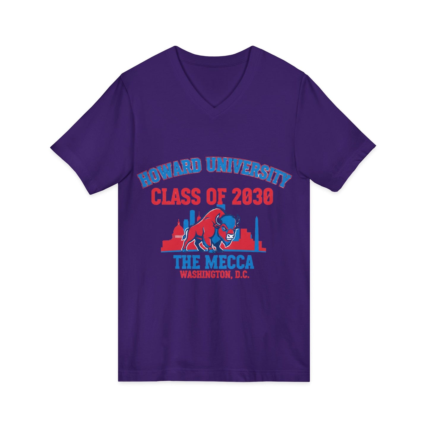 Howard University Class of 2030 Unisex V-Neck T-Shirt | The Mecca Incoming Class Tee