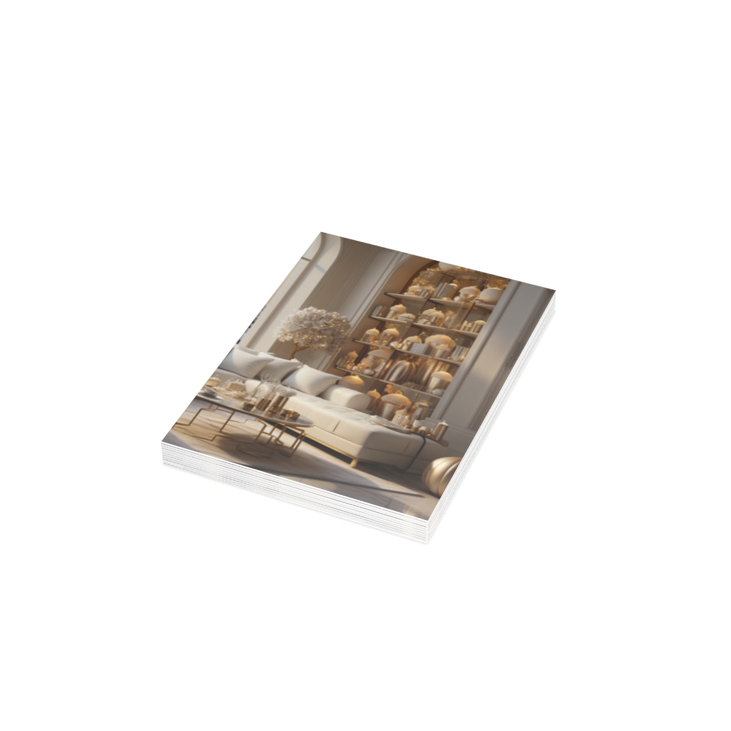 Elegance in Gold & White Christmas Notecards (1, 10, 30, and 50pcs)