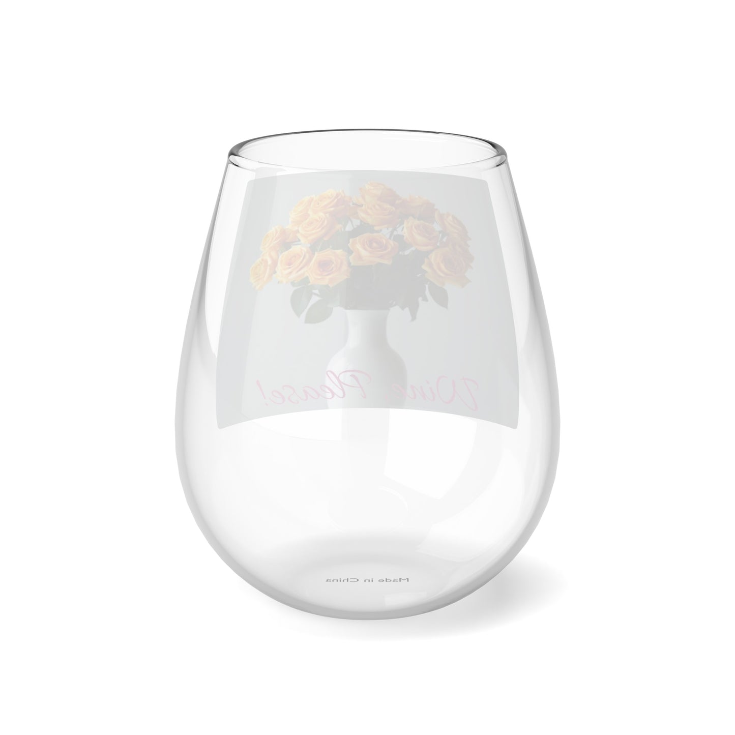 Floral Elegance Stemless Wine Glass, 11.75oz