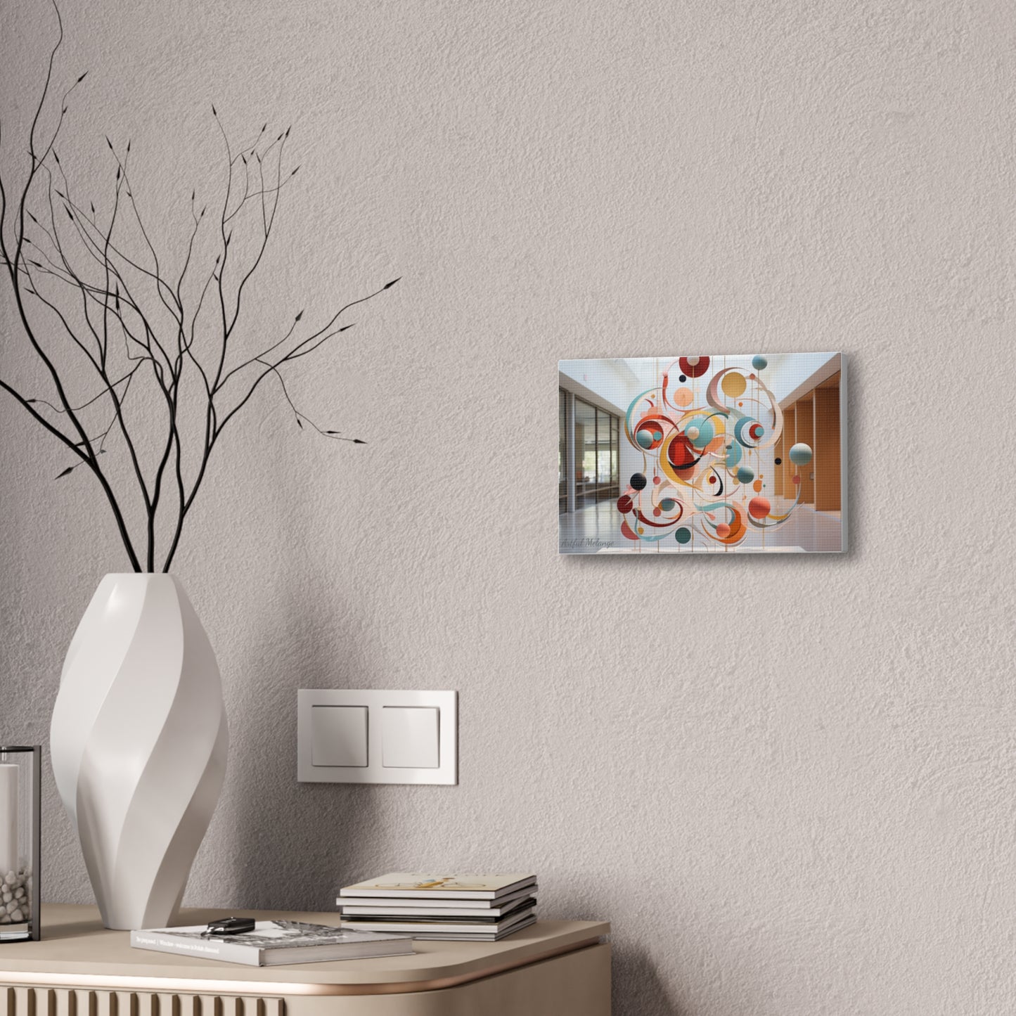 Harmony in Cyan and Peach- Graphic Print