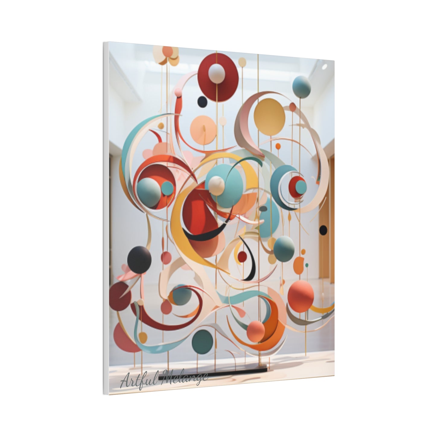 Harmony in Cyan and Peach- Graphic Print