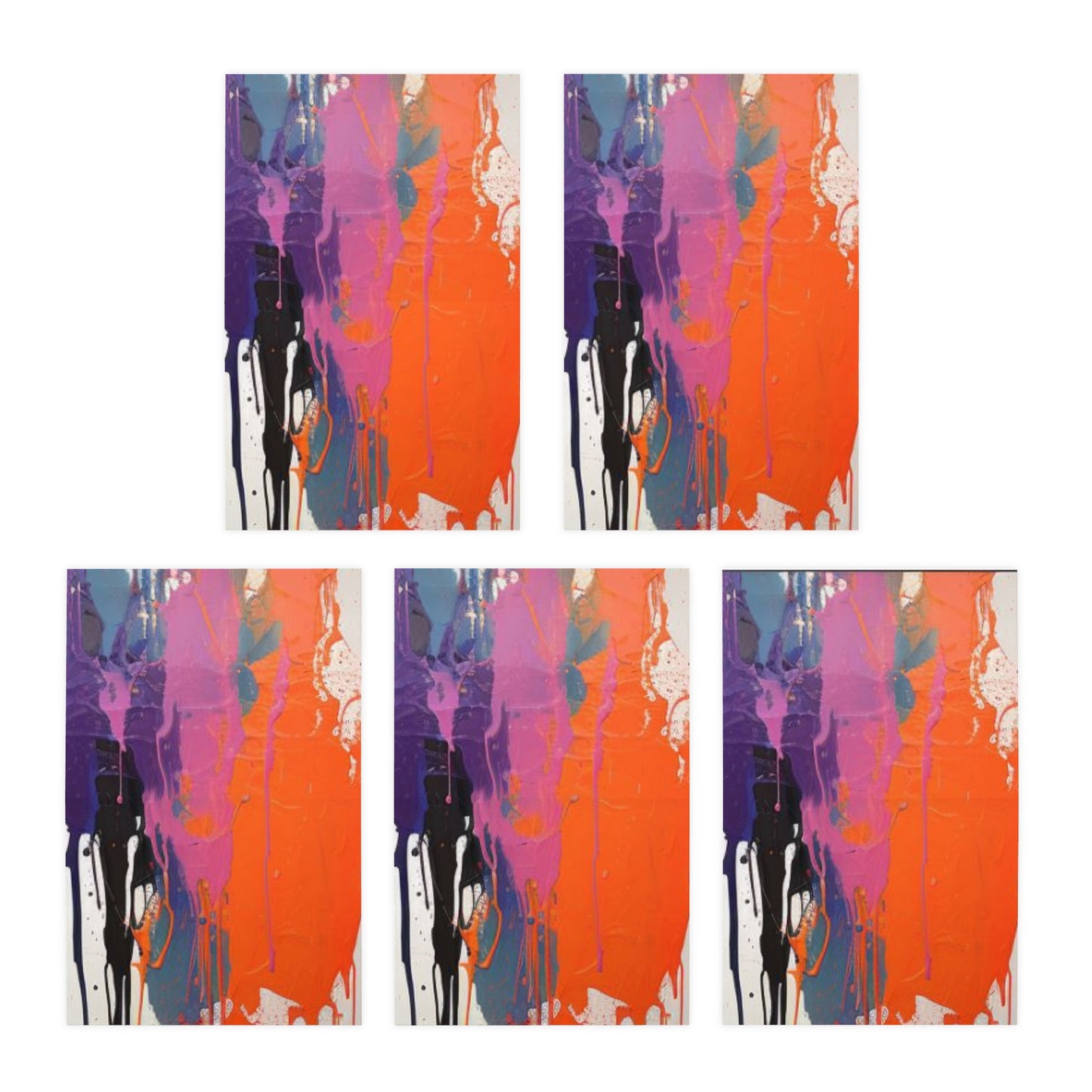 Elegance in Ink:  Abstract Art Note Card Set(5-Pack)