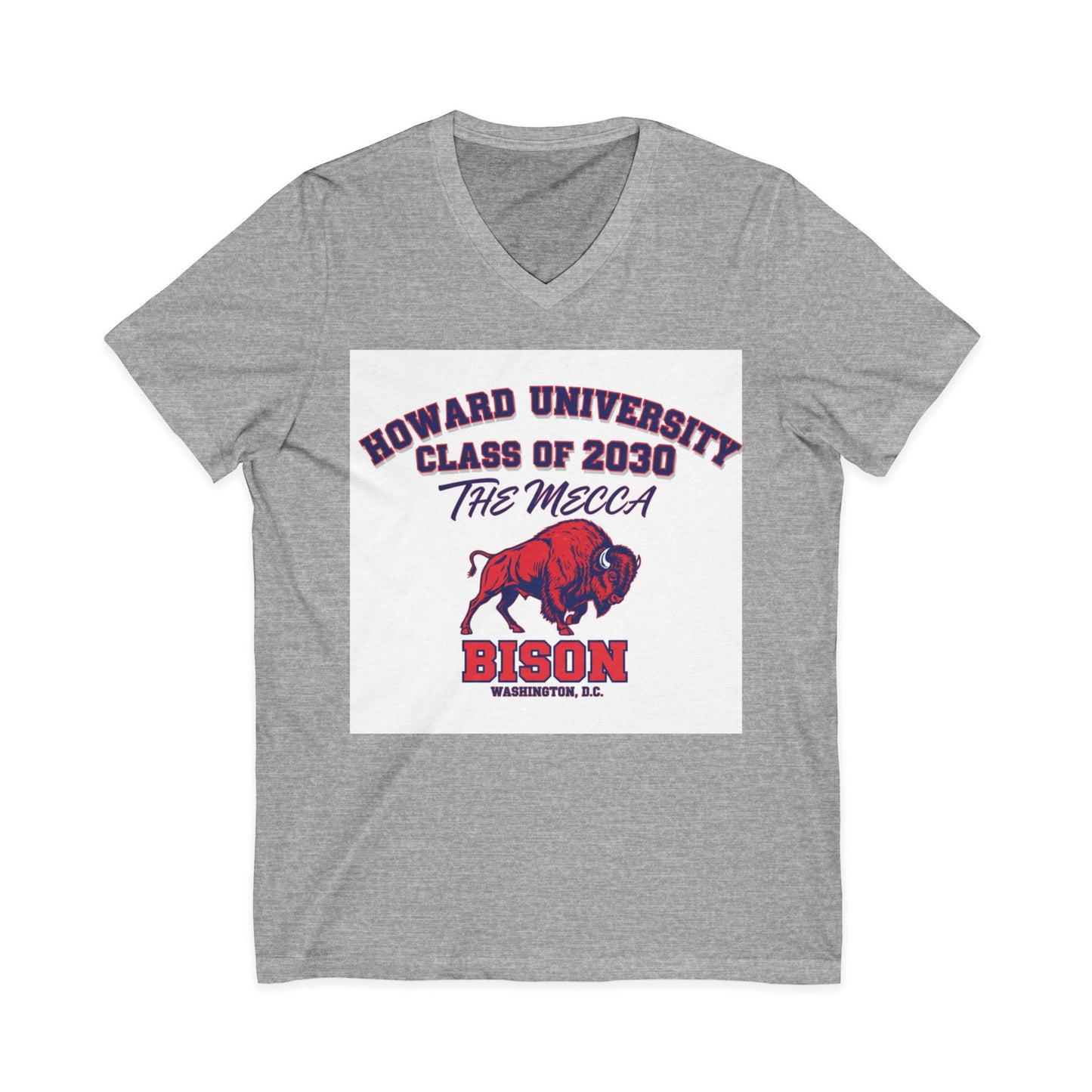 Howard University Class of 2030 Unisex V-Neck T-Shirt | The Mecca Incoming Class Tee