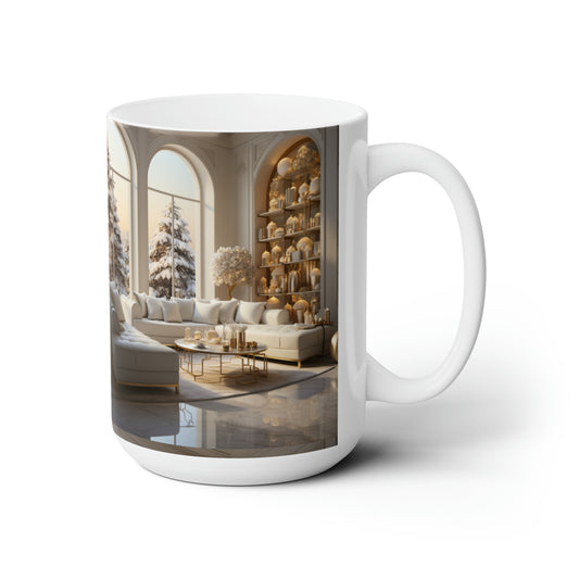 Elegance in Gold & White Holiday Mug15oz