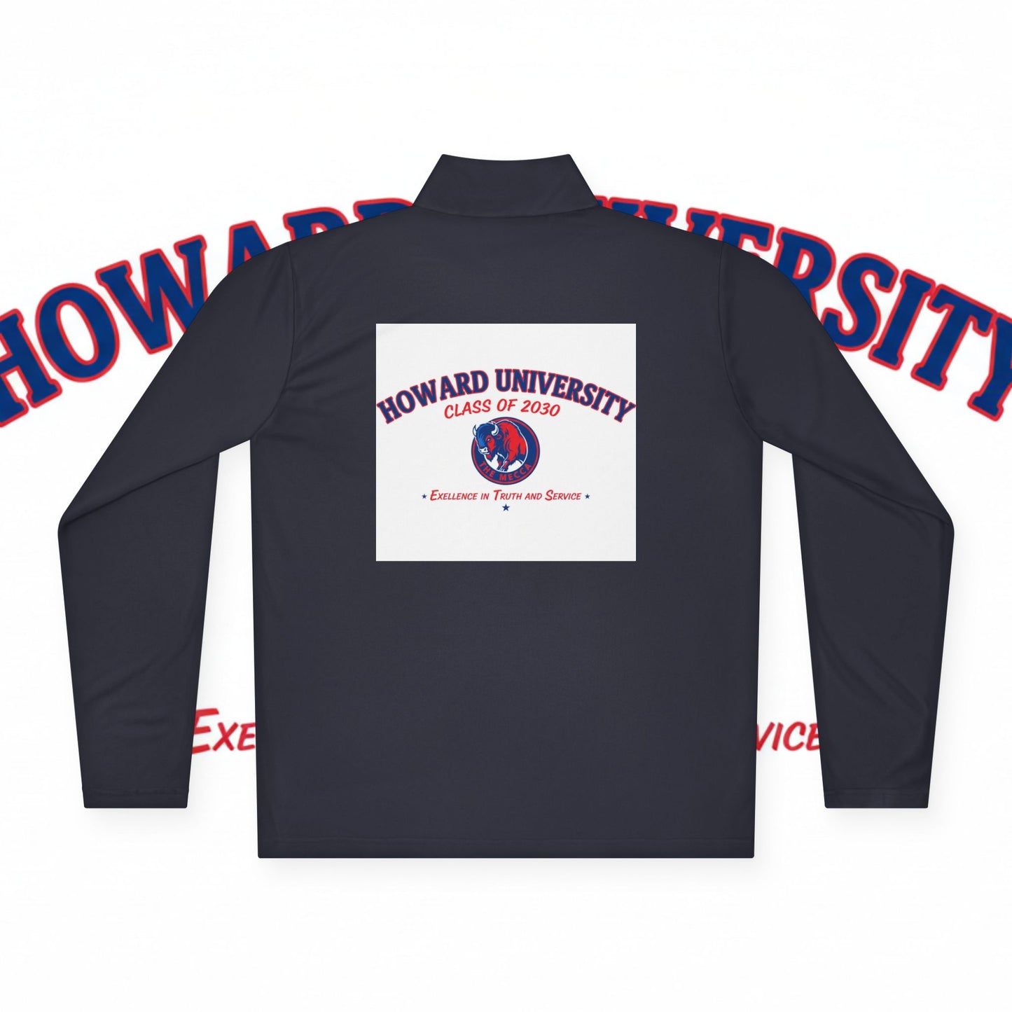 Howard University Legacy Unisex 1/4 Zip Pullover – Classic Solid Color HBCU Pride Collection/ Truth and Service