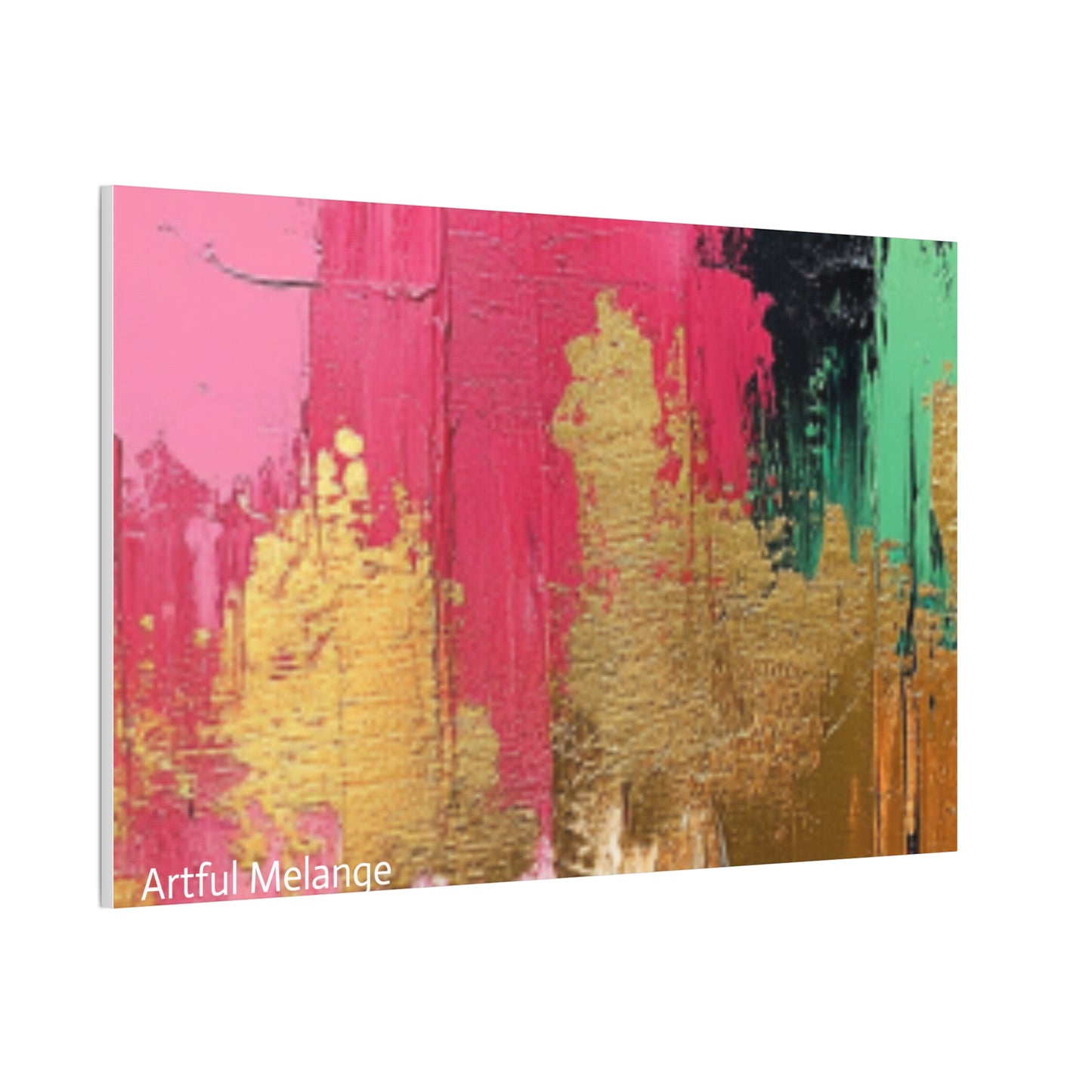 Acrylic Abstract Canvas Print - Homage to the Divine Nine/Pink Green Black and Gold 1