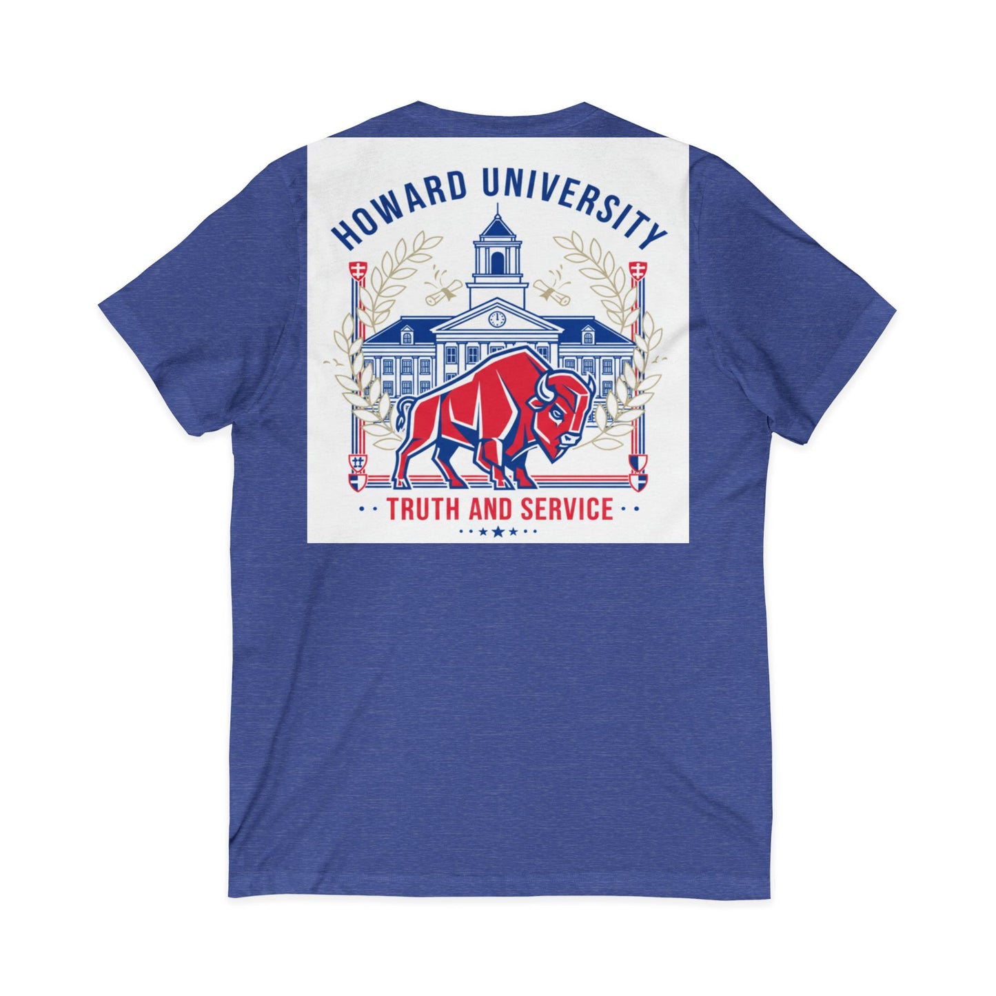 Howard University/ Truth and Service Unisex V-Neck T-Shirt 4