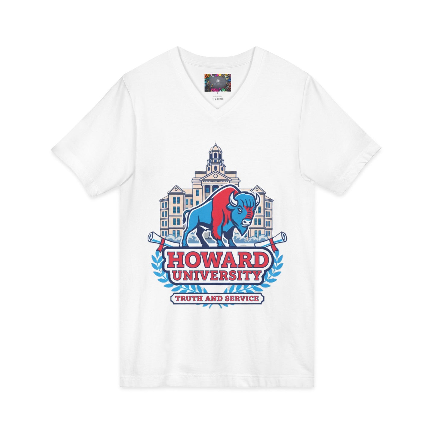 Howard University/ Truth and Service Unisex V-Neck T-Shirt