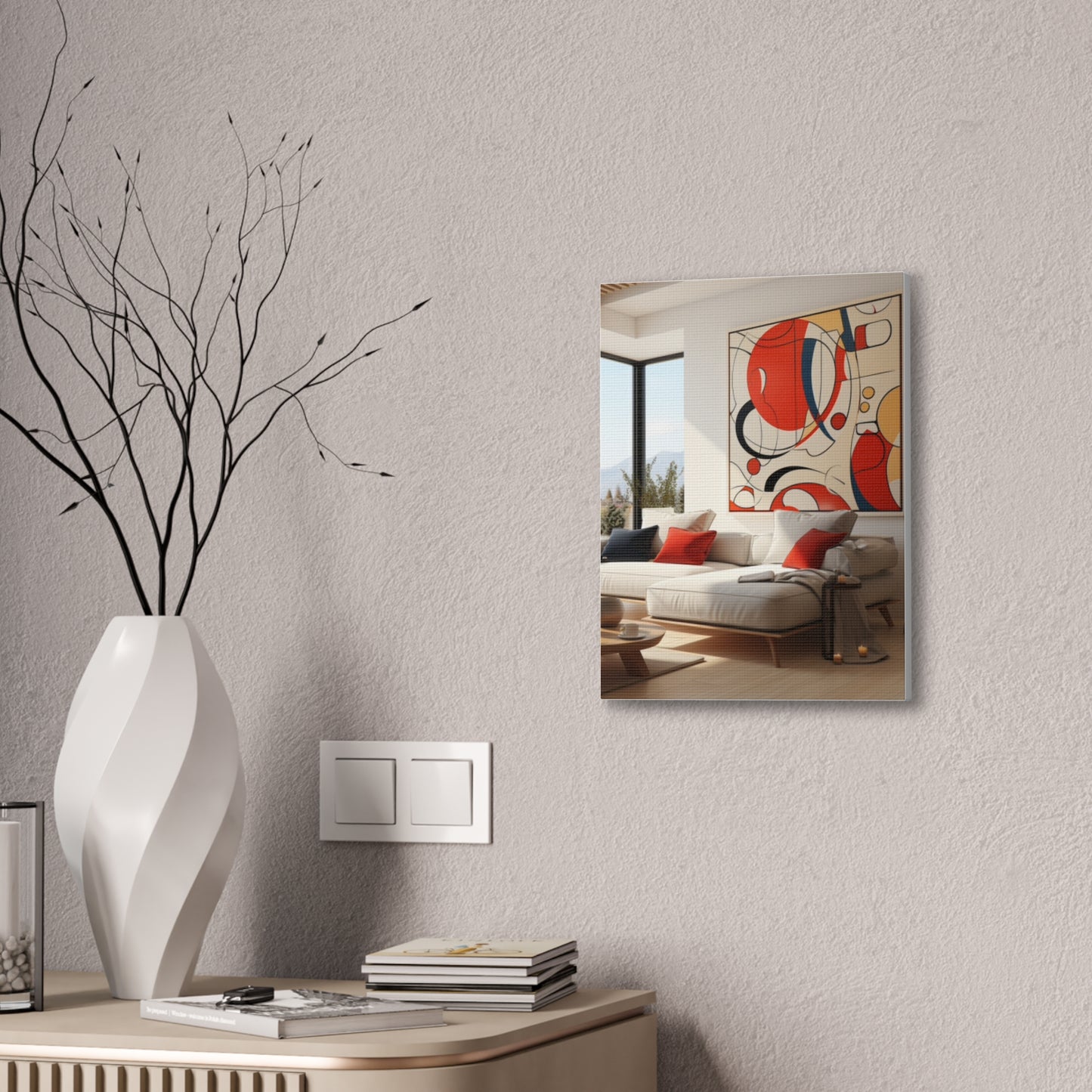 Crimson Elegance: A Symphony of Sophistication Canvas Print