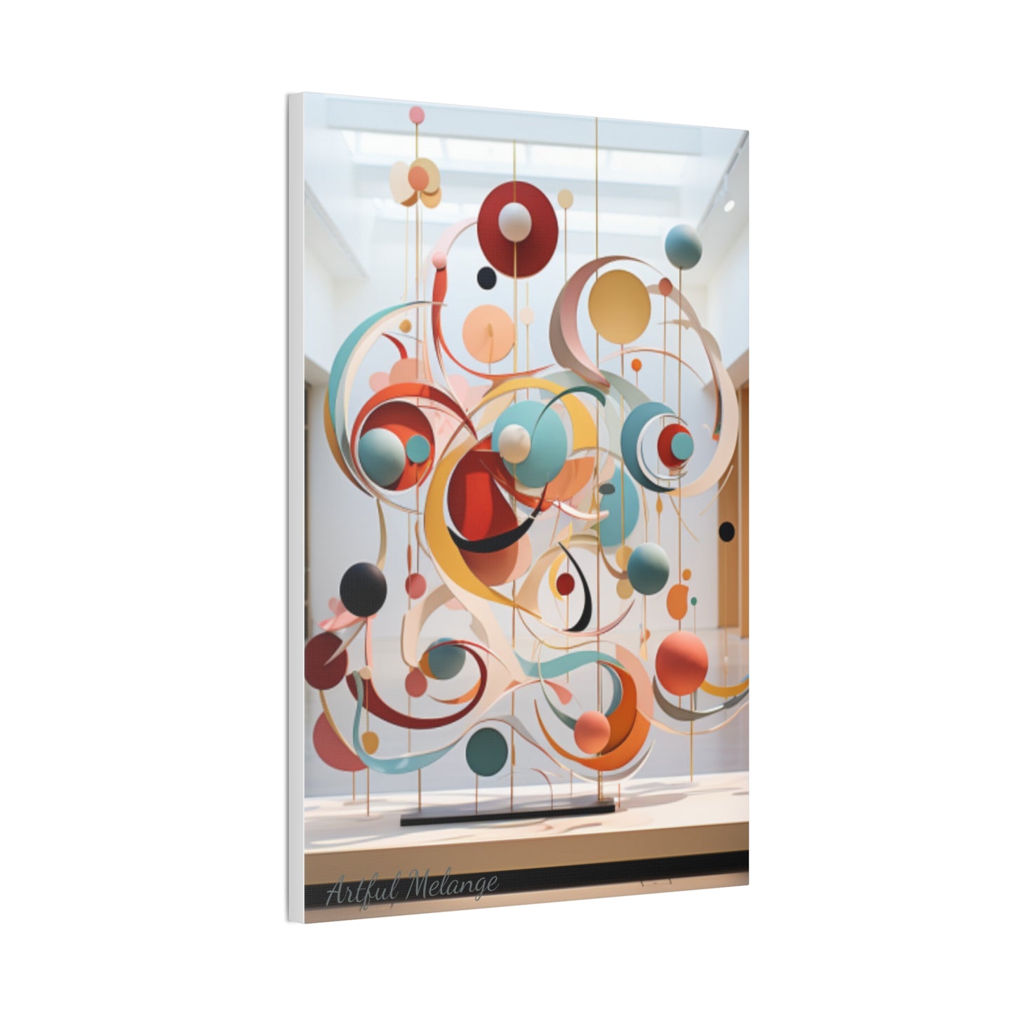 Harmony in Cyan and Peach- Graphic Print