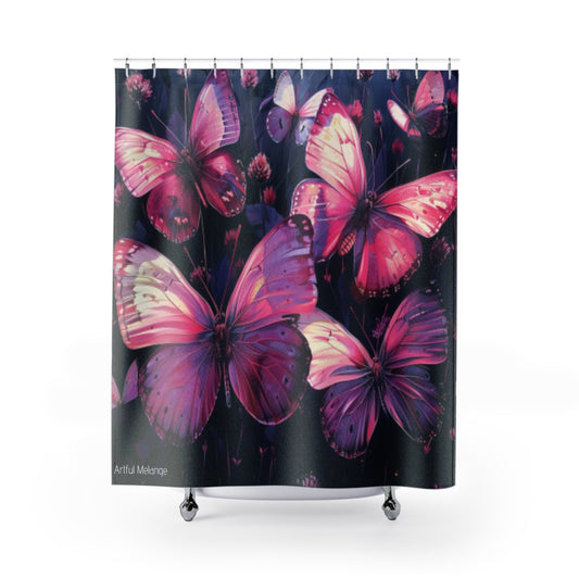 Fluttering Splendor Butterfly Shower Curtains