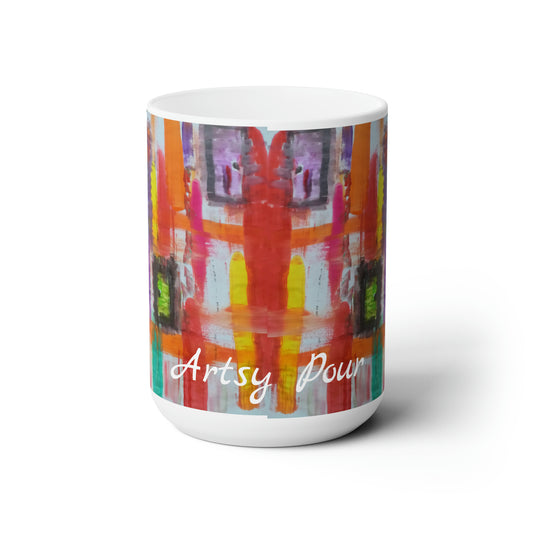 Artsy Pour Ceramic Mug 15oz