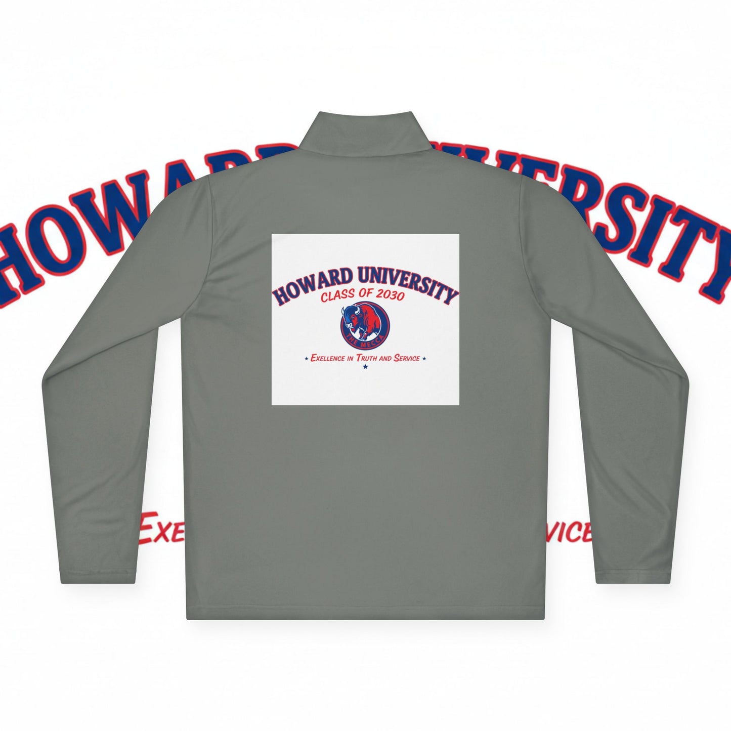 Howard University Legacy Unisex 1/4 Zip Pullover – Classic Solid Color HBCU Pride Collection/ Truth and Service