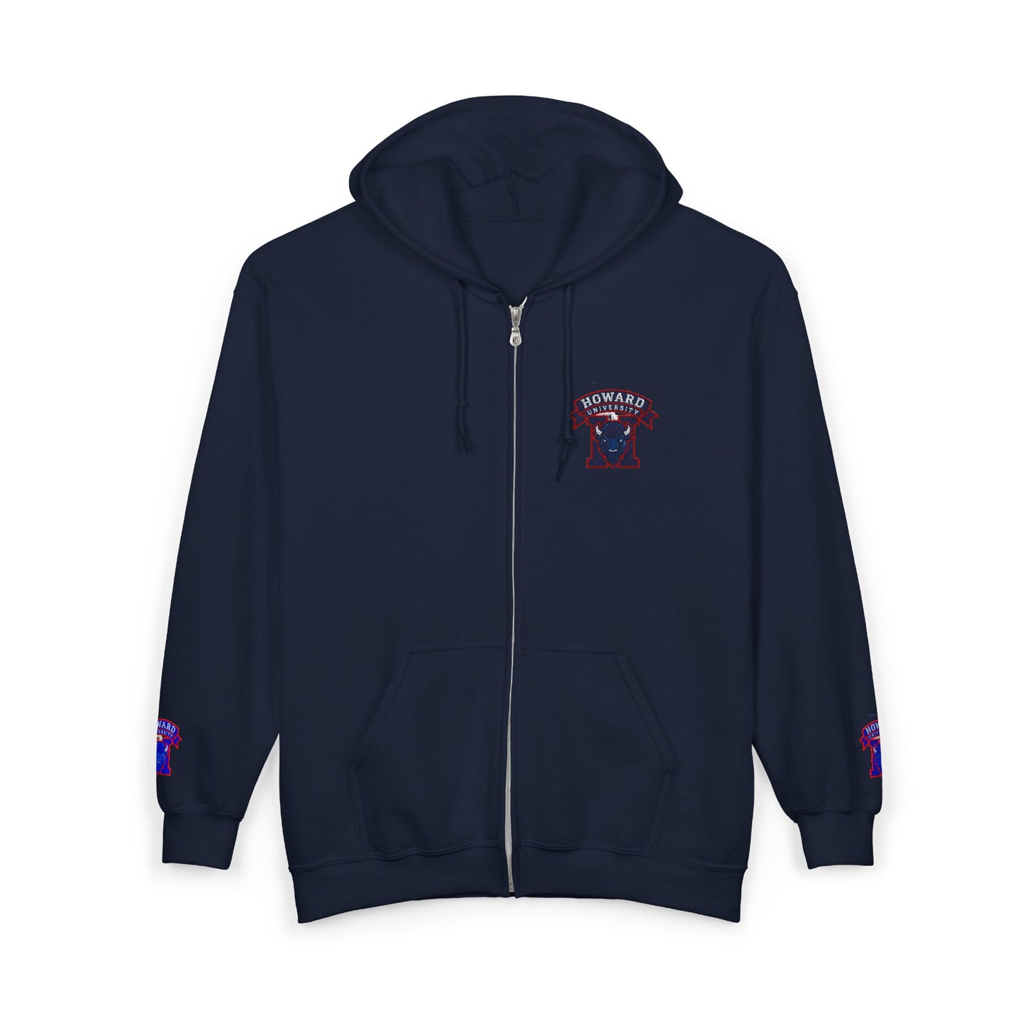 Bison Heritage Embroidered Collection: Full-Zip Sweatshirt | Howard-Inspired HBCU Collegiate Jacket