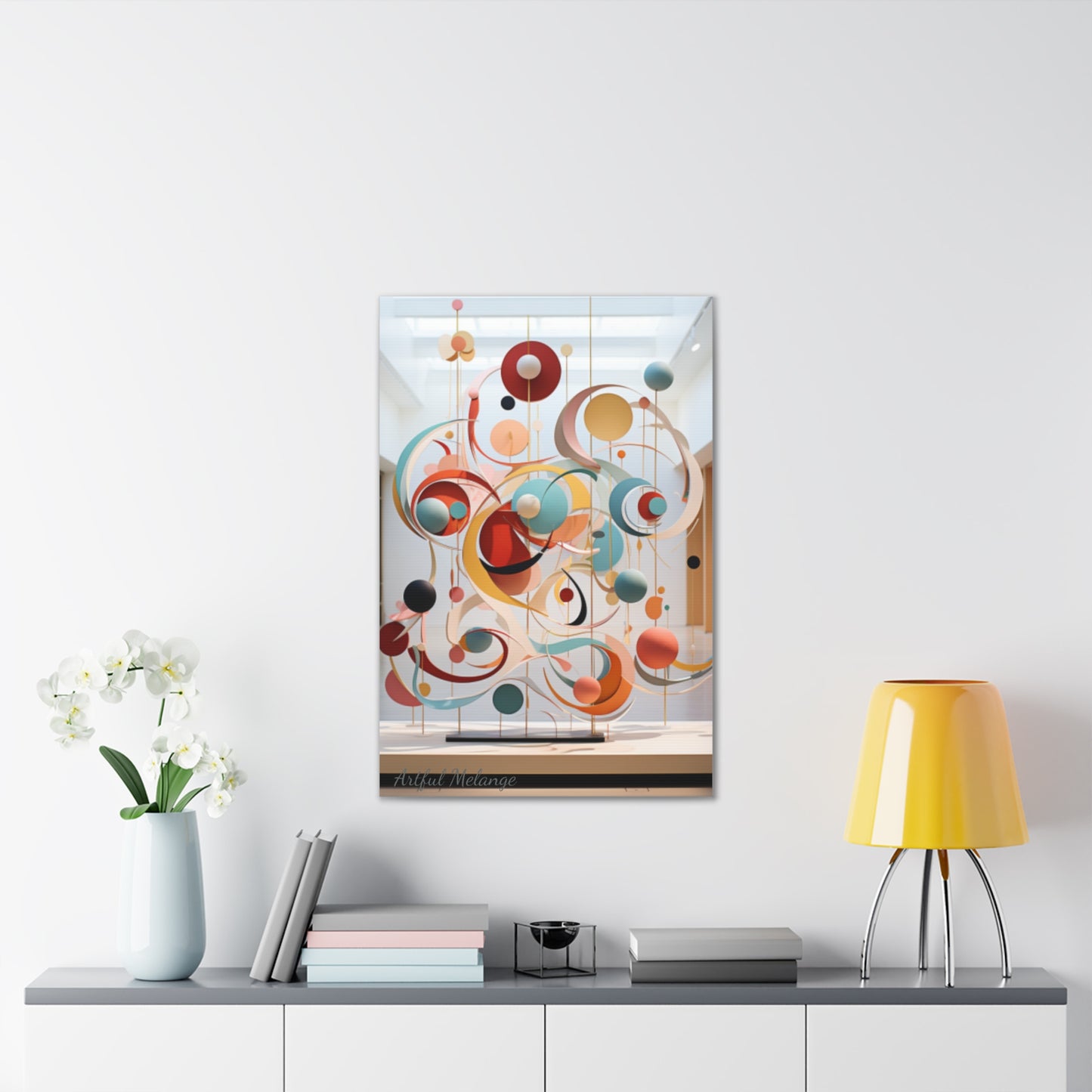 Harmony in Cyan and Peach- Graphic Print