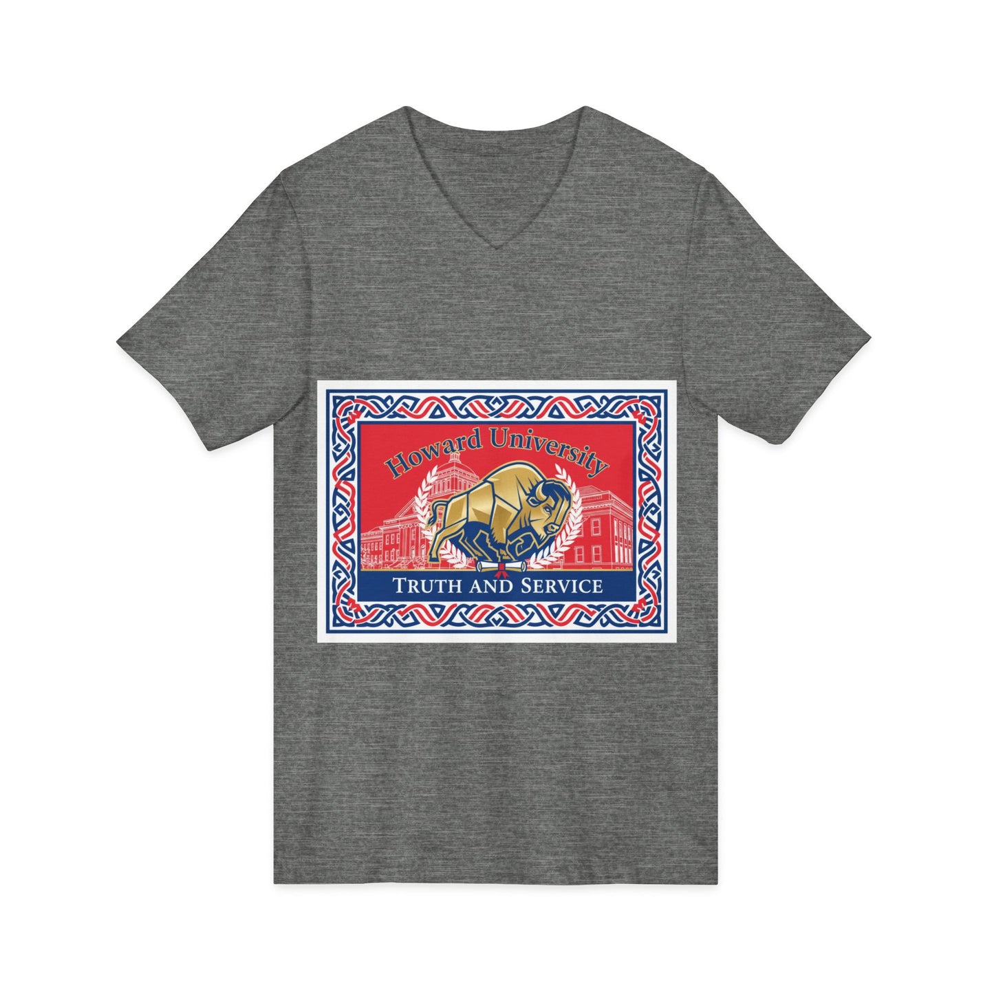 Howard University/ Truth and Service Unisex V-Neck T-Shirt