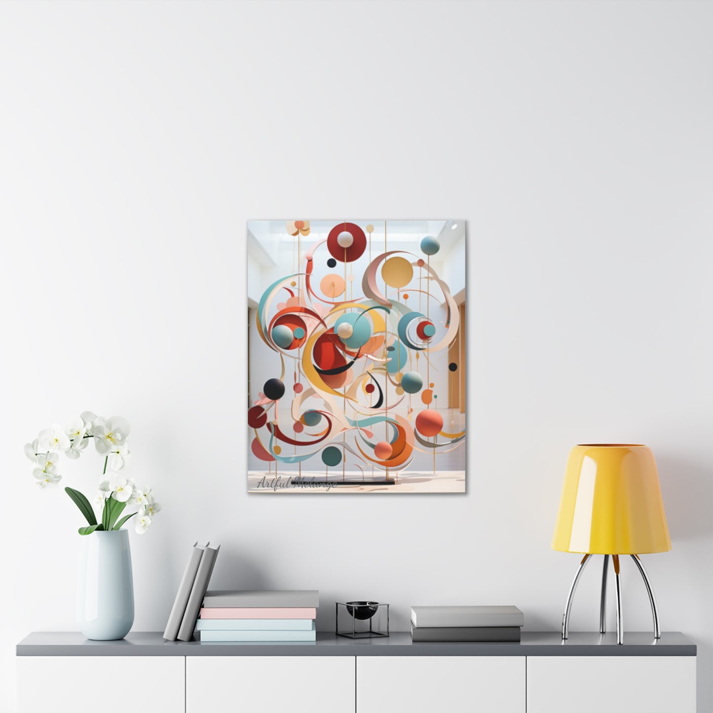 Harmony in Cyan and Peach- Graphic Print