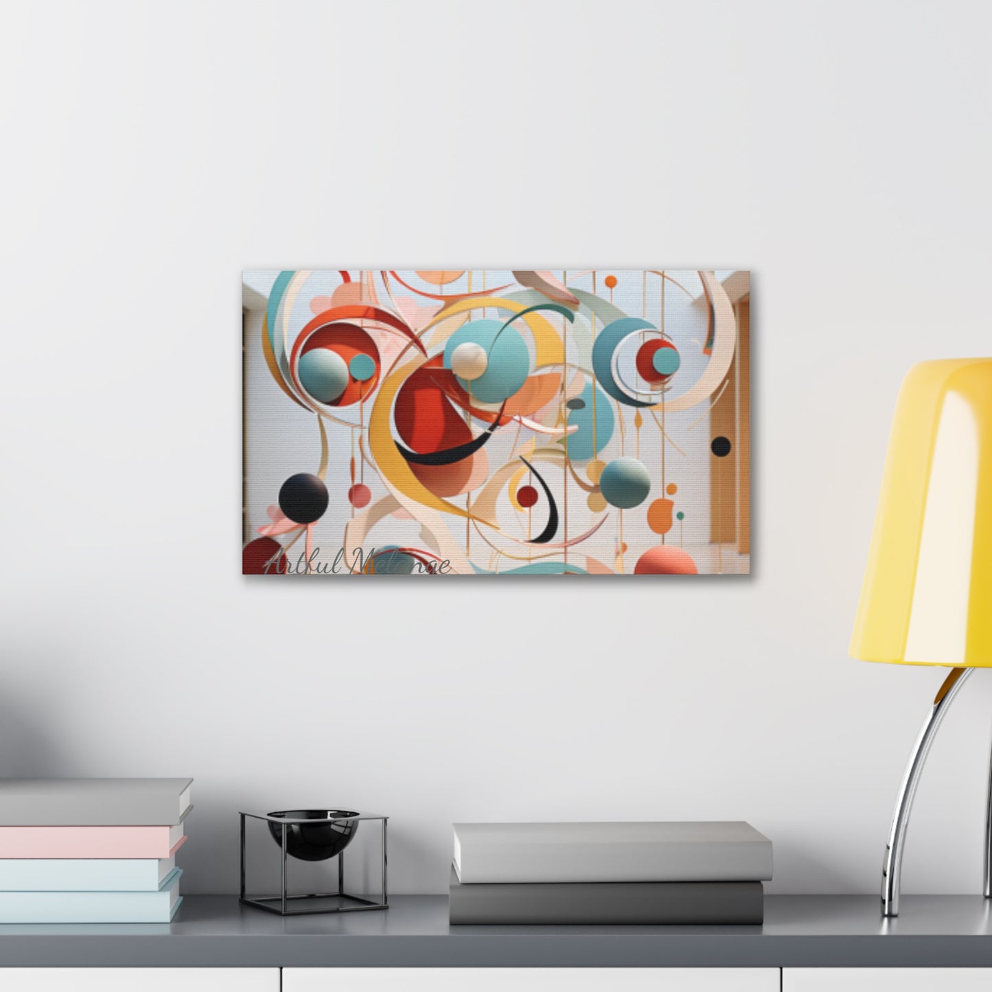 Harmony in Cyan and Peach- Graphic Print