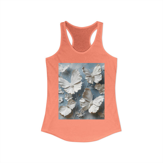 Flutter & Flow | Women's Razorback White T-Shirts with Artistic Butterflies 4