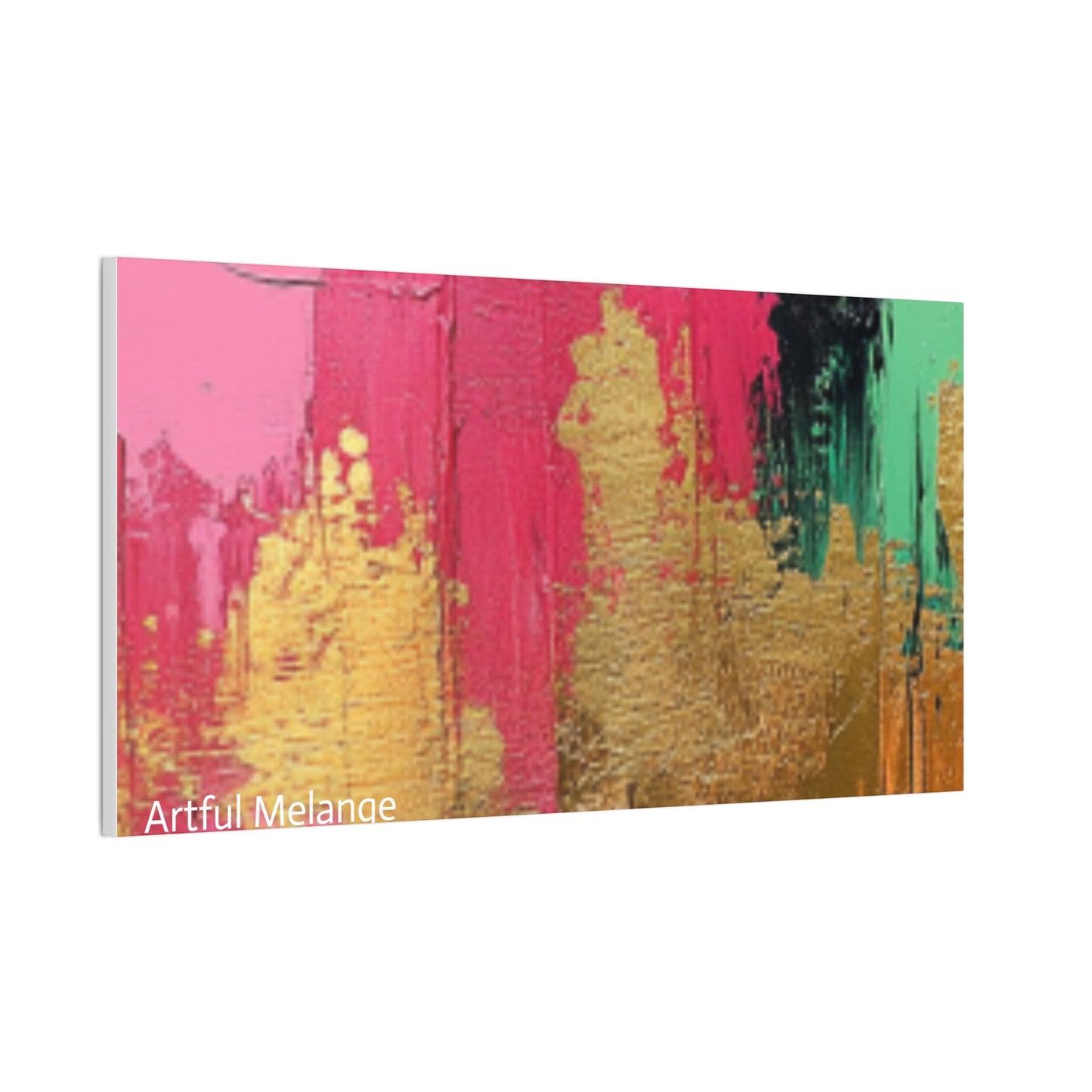 Acrylic Abstract Canvas Print - Homage to the Divine Nine/Pink Green Black and Gold 1