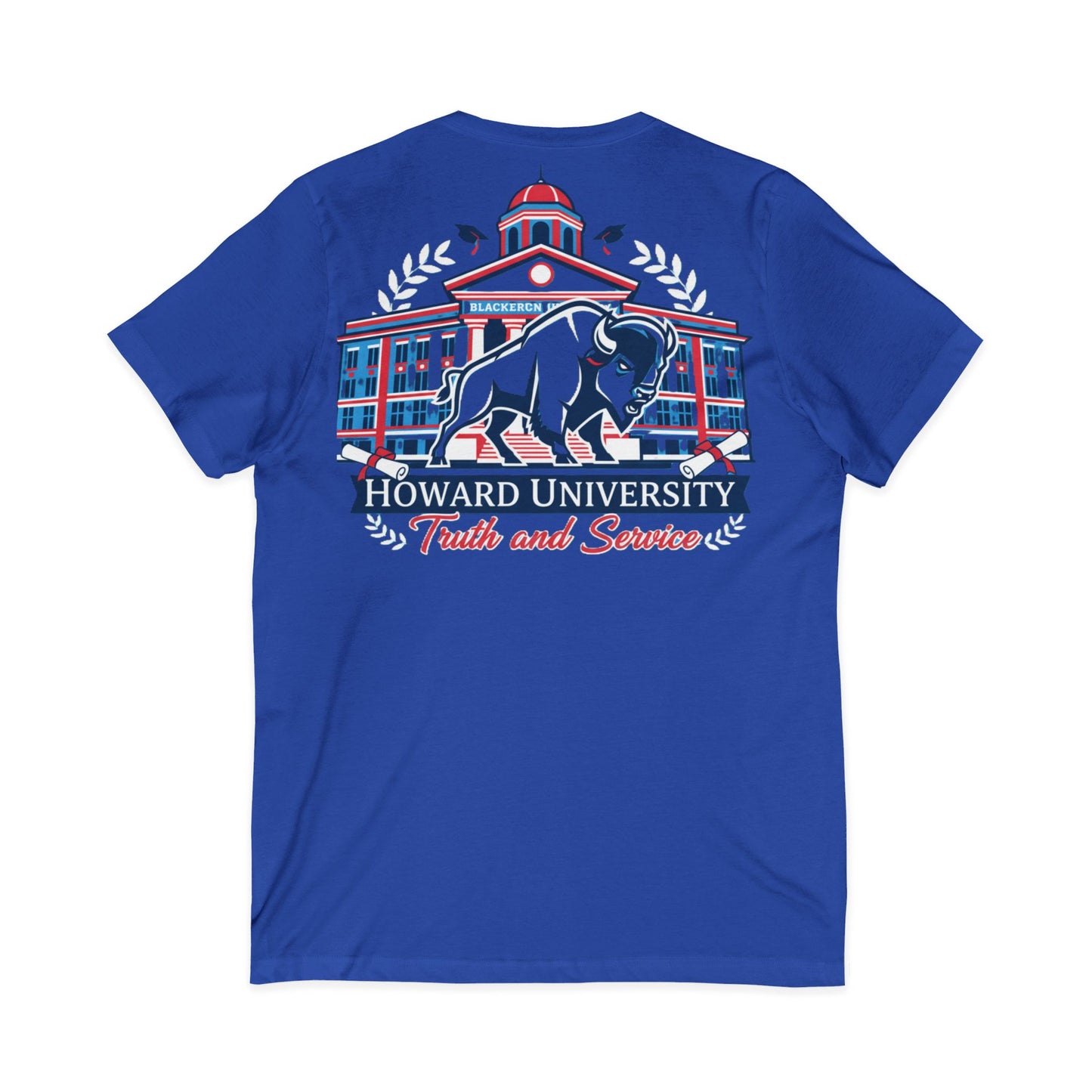 Howard University/ Truth and Service Unisex V-Neck T-Shirt 8
