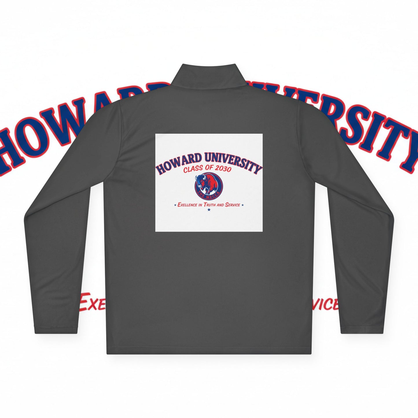 Howard University Legacy Unisex 1/4 Zip Pullover – Classic Solid Color HBCU Pride Collection/ Truth and Service