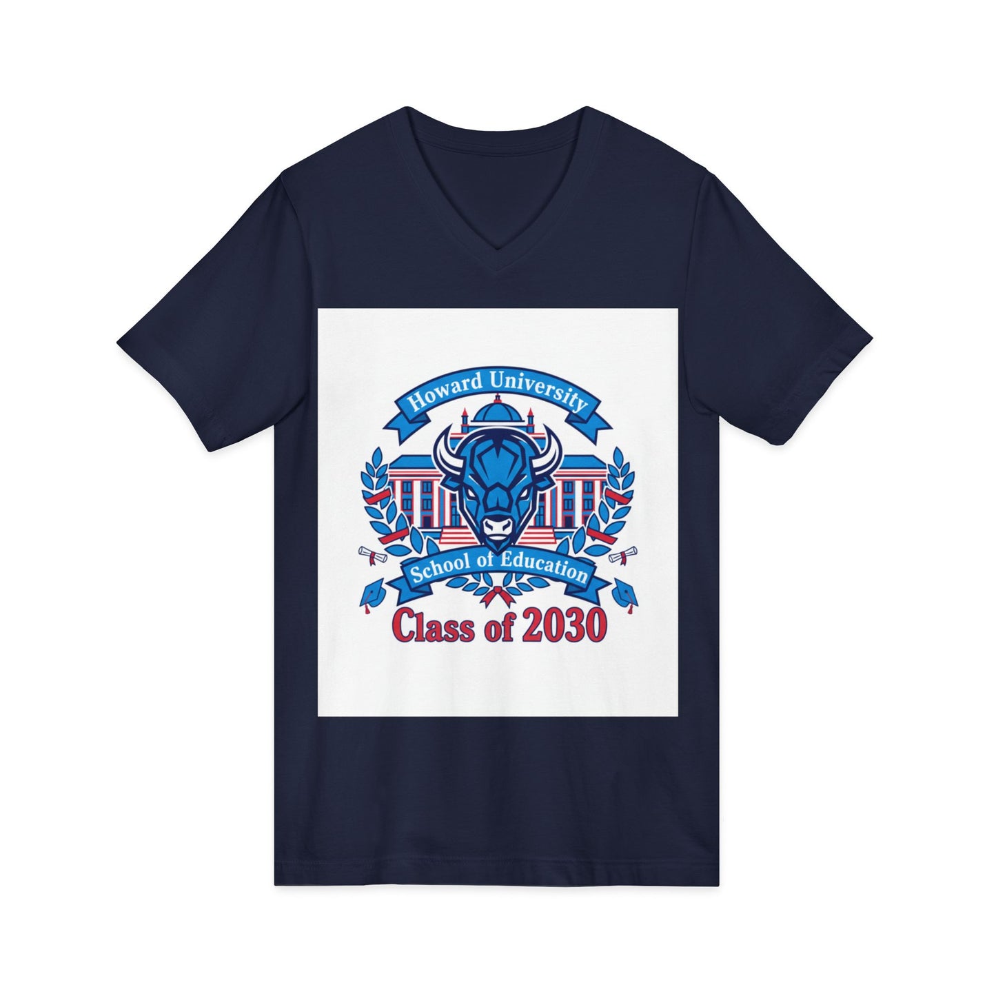 Howard University Class of 2030 Unisex V-Neck T-Shirt | The Mecca Incoming Class Tee