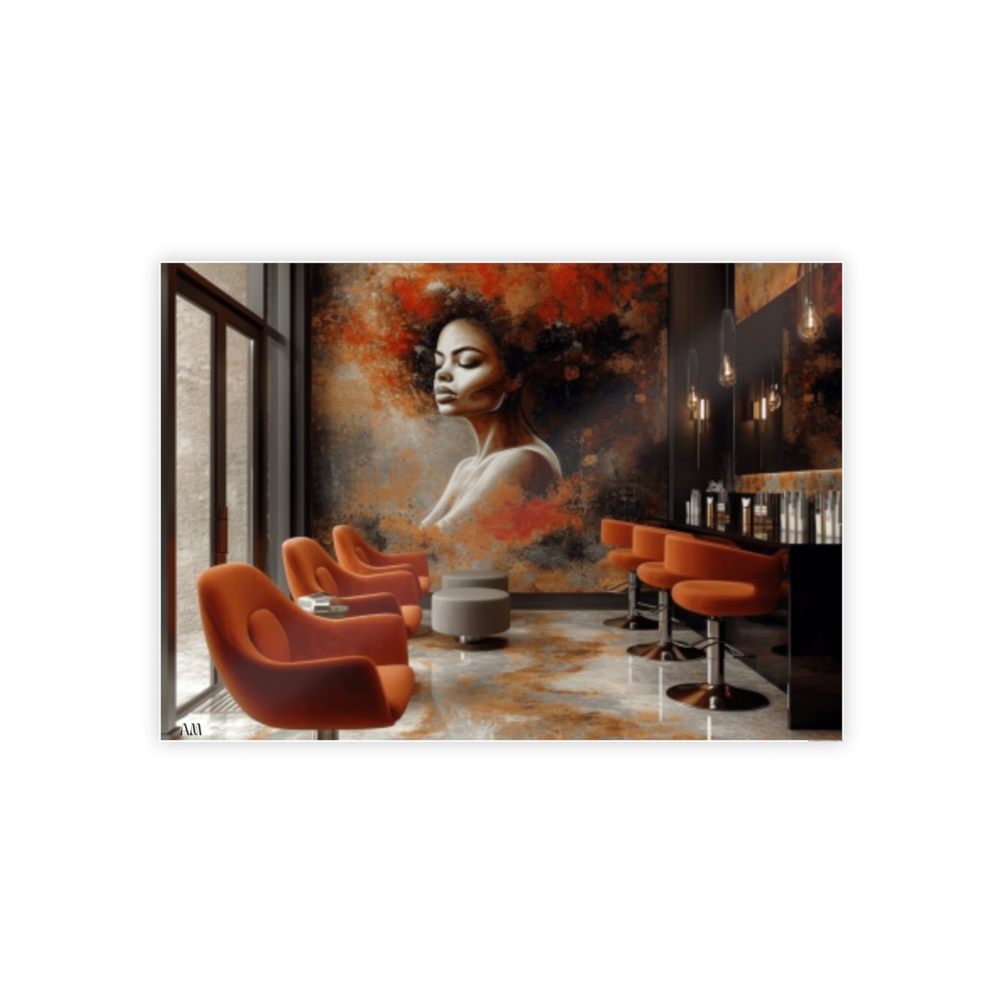 Black Hair Salon Interiors: Poster Prints Celebrating Style