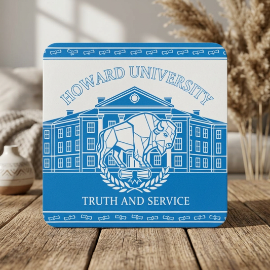 Howard University Coaster Set 2 – HU Pride Campus & Bison Design