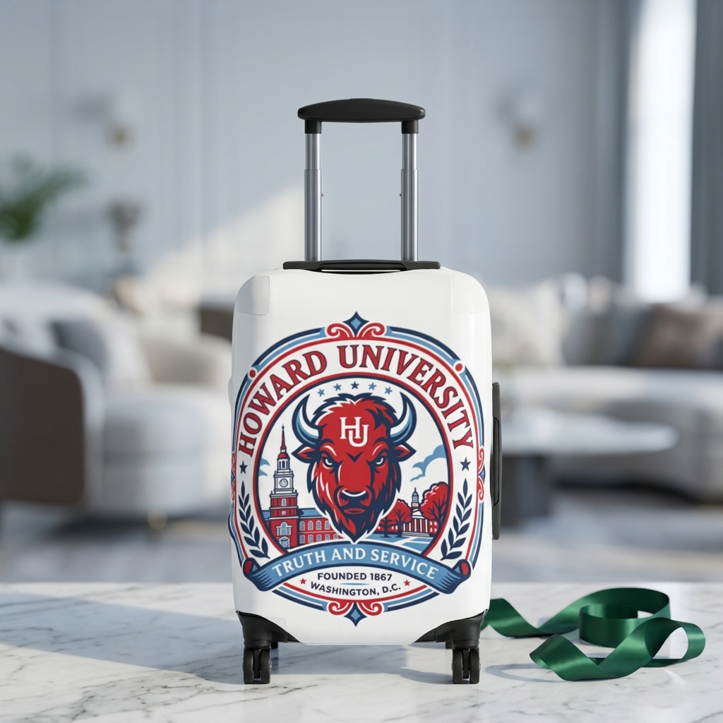 Howard University Bison Mascot Luggage Cover  2— College Travel Gear