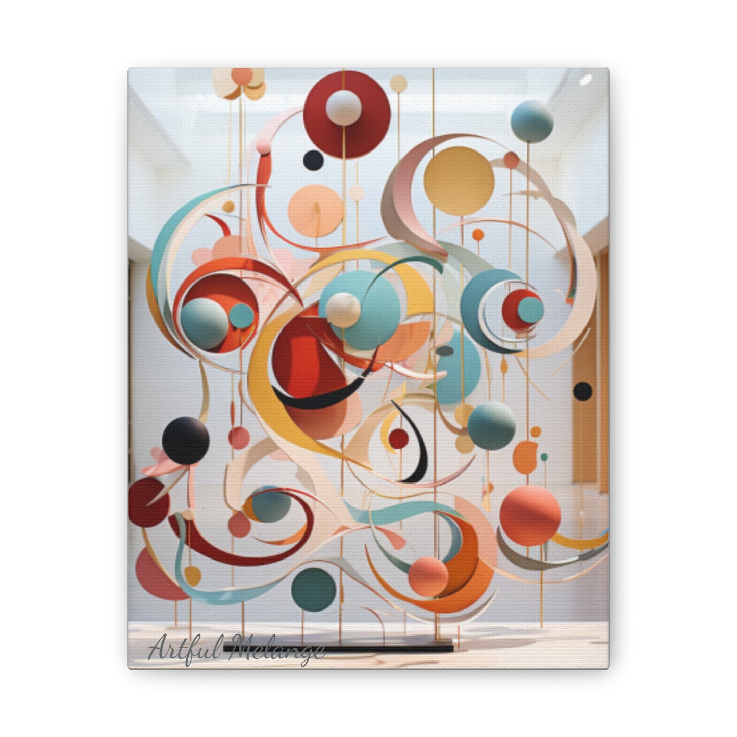 Harmony in Cyan and Peach- Graphic Print