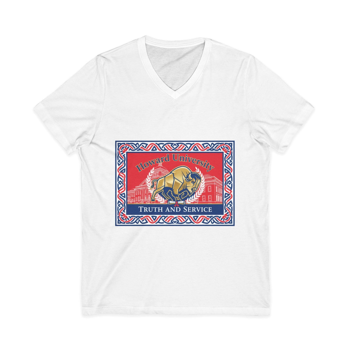 Howard University/ Truth and Service Unisex V-Neck T-Shirt
