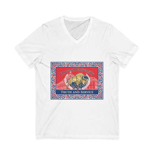 Howard University/ Truth and Service Unisex V-Neck T-Shirt