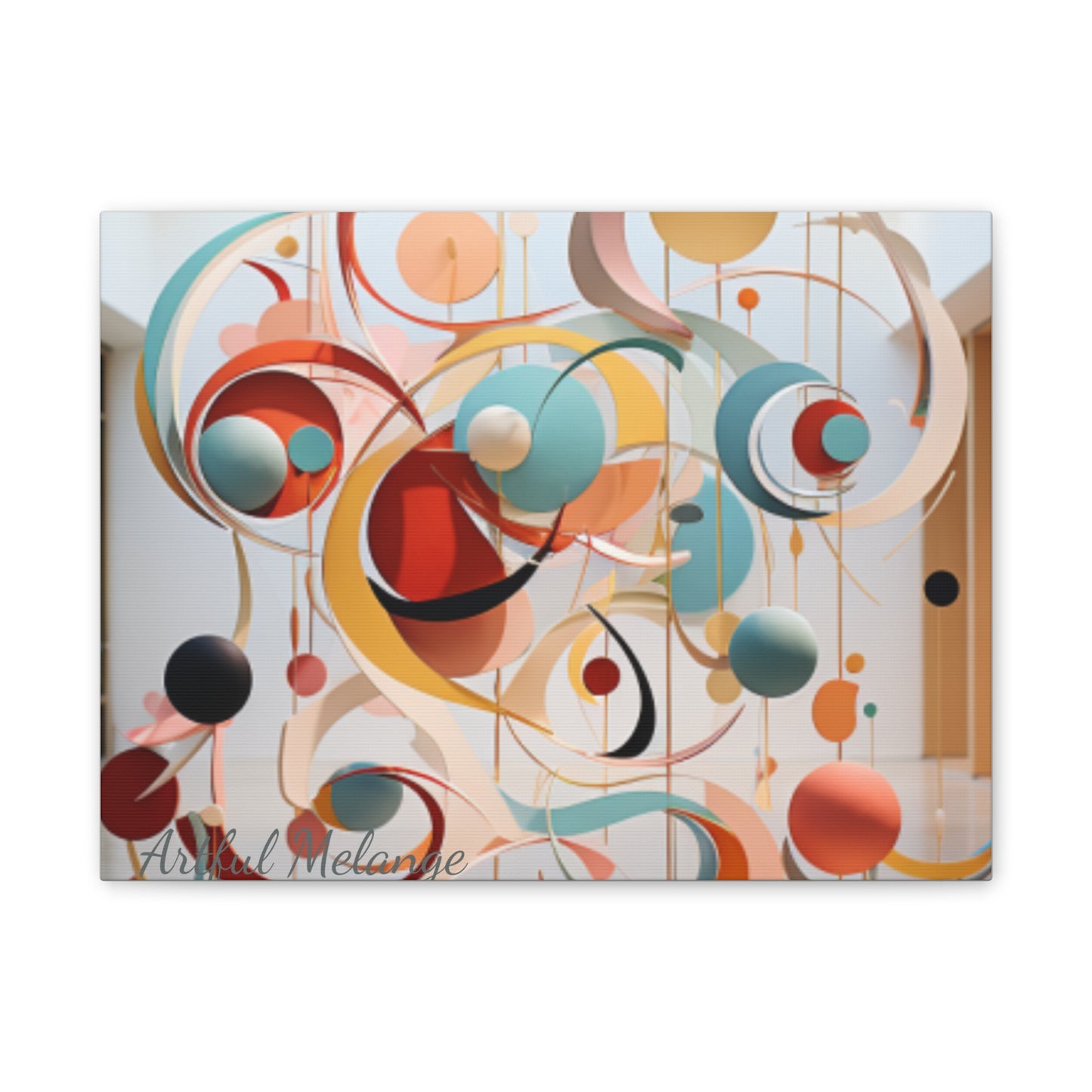 Harmony in Cyan and Peach- Graphic Print
