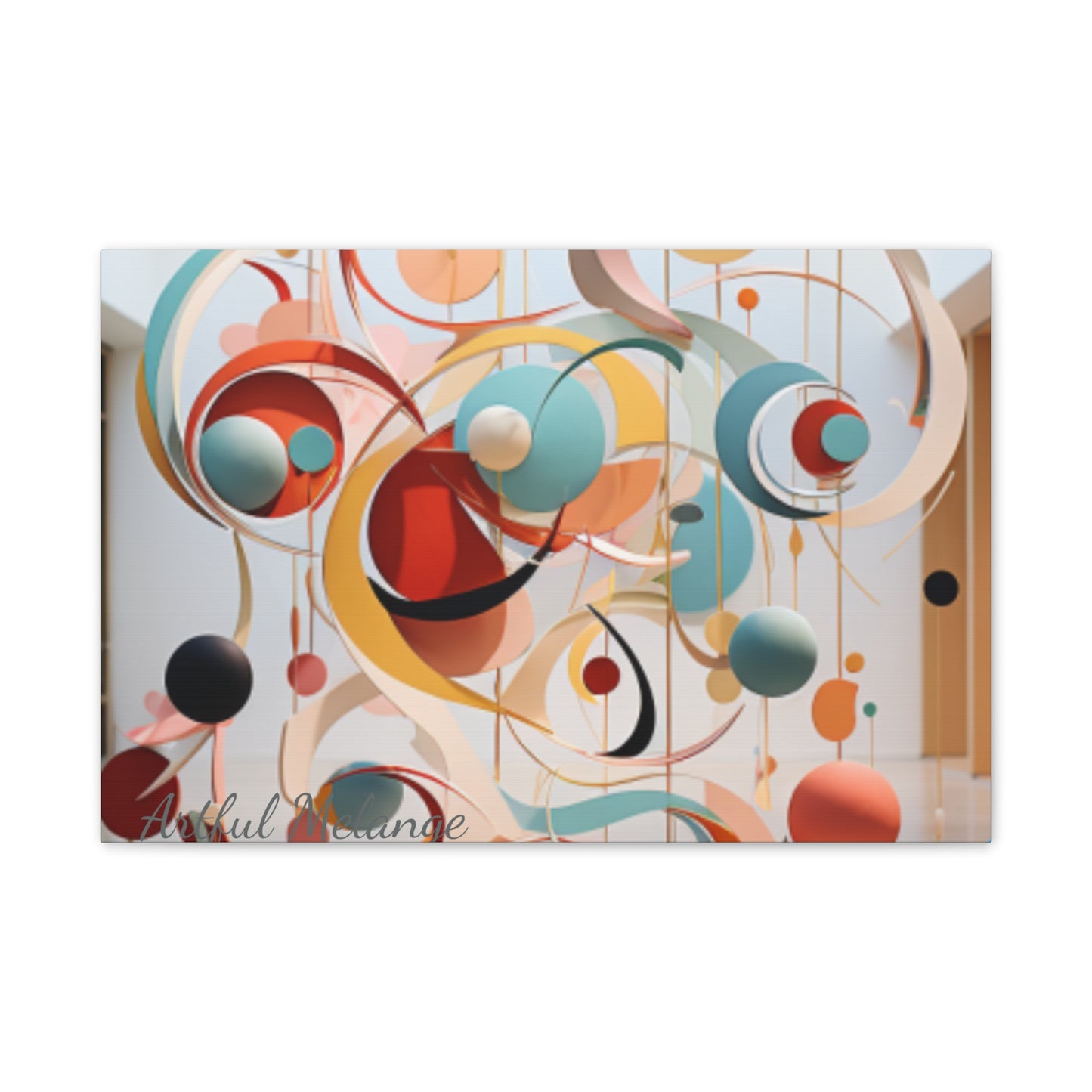 Harmony in Cyan and Peach- Graphic Print