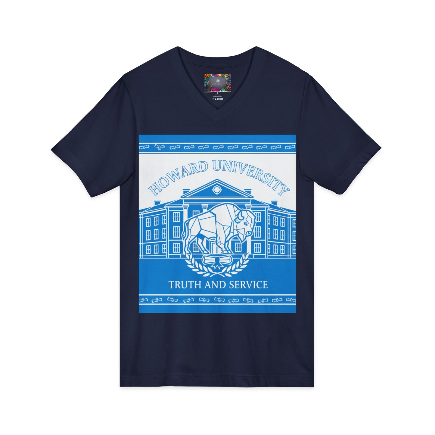 Howard University/ Truth and Service Unisex V-Neck T-Shirt
