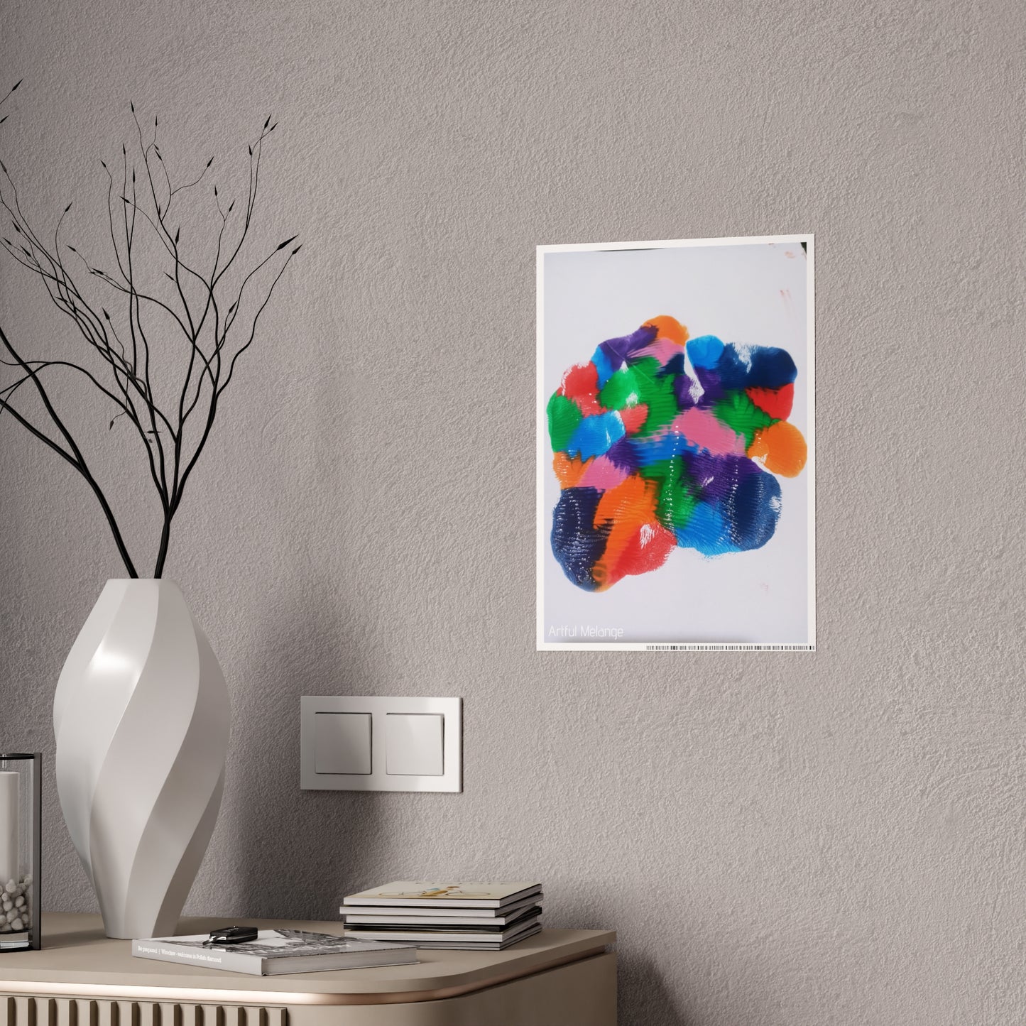 Gleaming Acrylic Abstract Poster: A Spectrum of Colorful Elegance