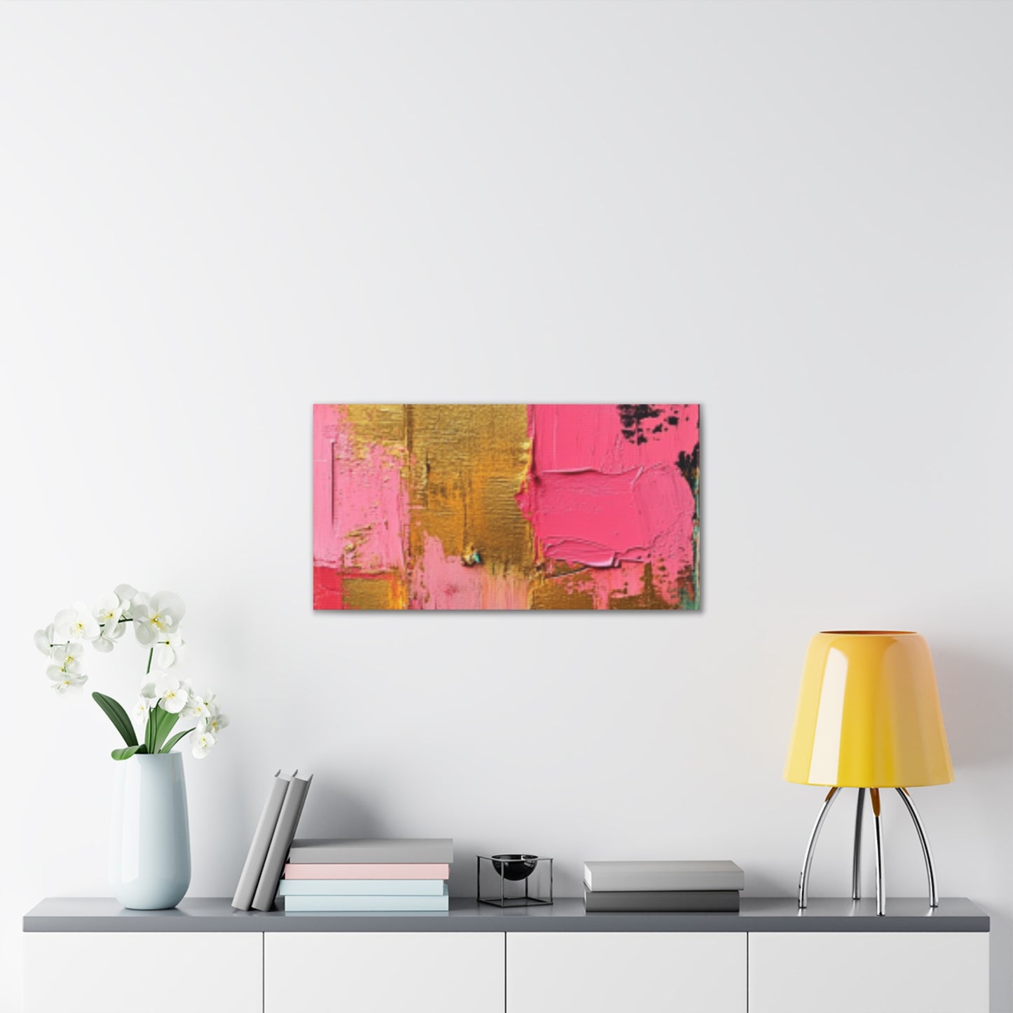 Acrylic Abstract Canvas Print - Homage to the Divine Nine/Pink Green Black and Gold 3