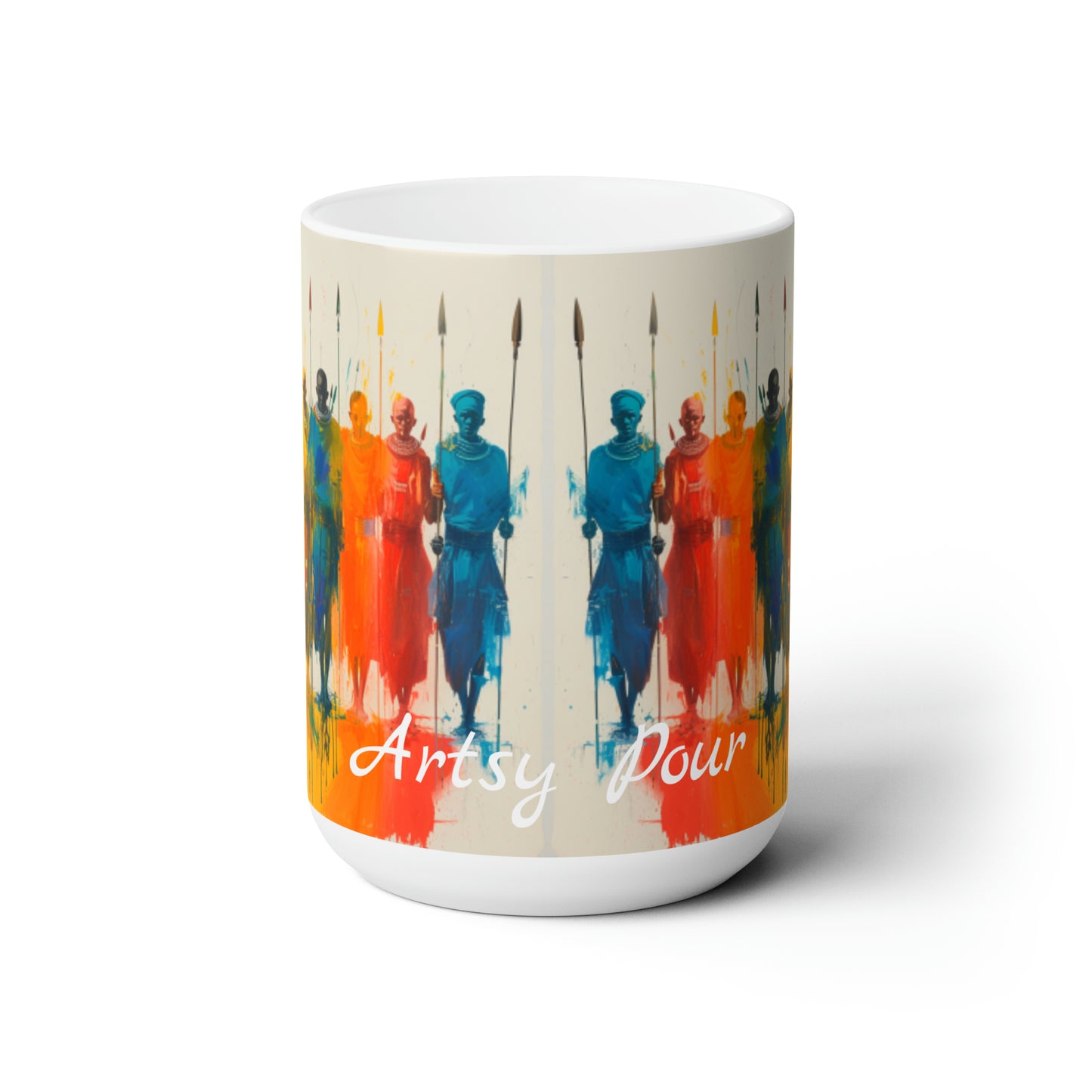 Artsy Pour Ceramic Mug 15oz
