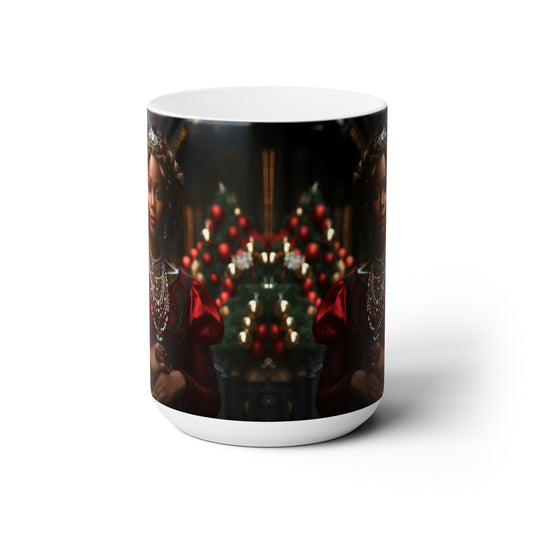 Princess Claus White Ceramic Holiday Mug 15oz
