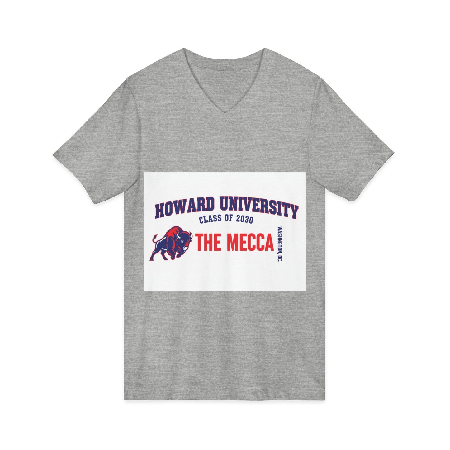 Howard University Class of 2030 Unisex V-Neck T-Shirt | The Mecca Incoming Class Tee
