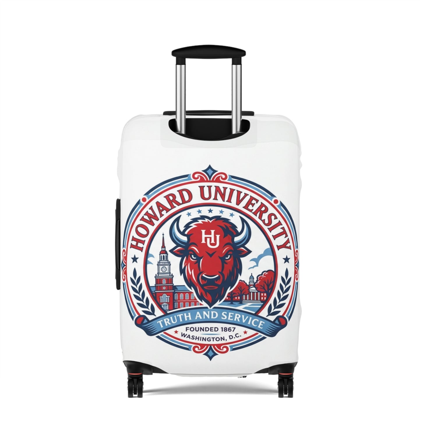 Howard University Bison Mascot Luggage Cover  2— College Travel Gear