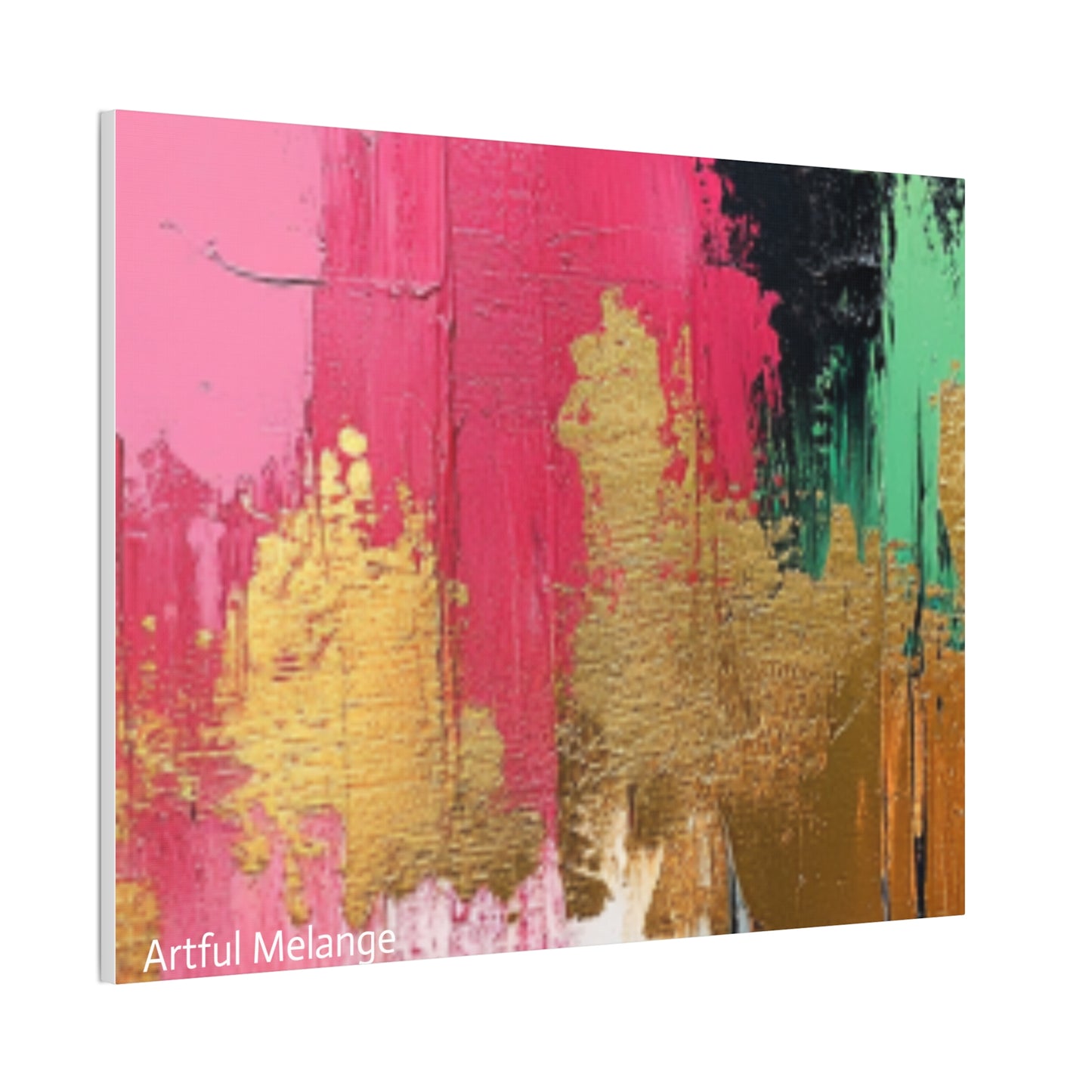 Acrylic Abstract Canvas Print - Homage to the Divine Nine/Pink Green Black and Gold 1