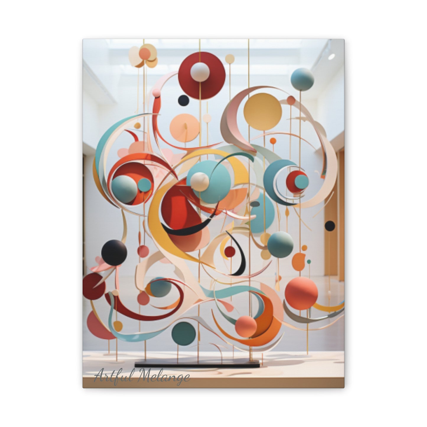 Harmony in Cyan and Peach- Graphic Print